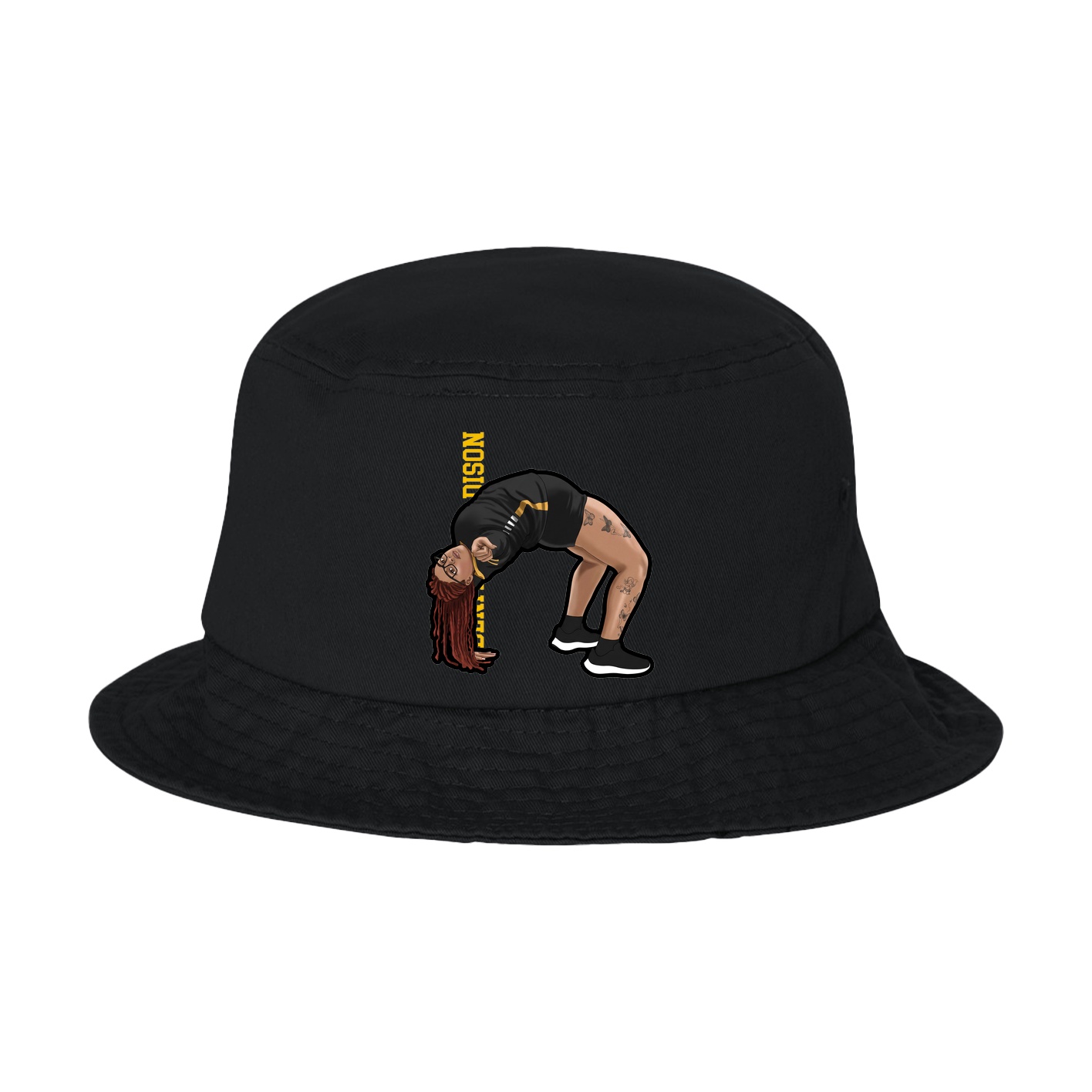 Bucket Cap — Name Vertical in Black