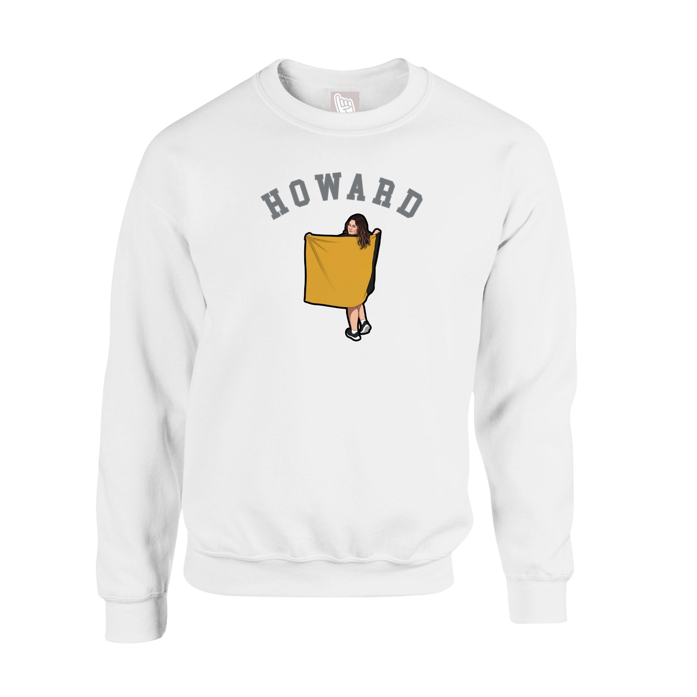 Fleece Crew — Shirsey Arch in White