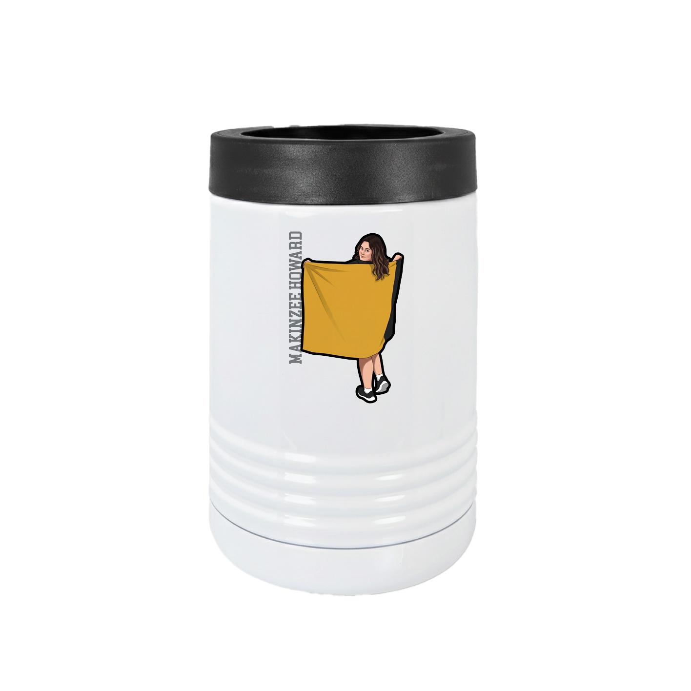 Beverage Holder — Name Vertical in White