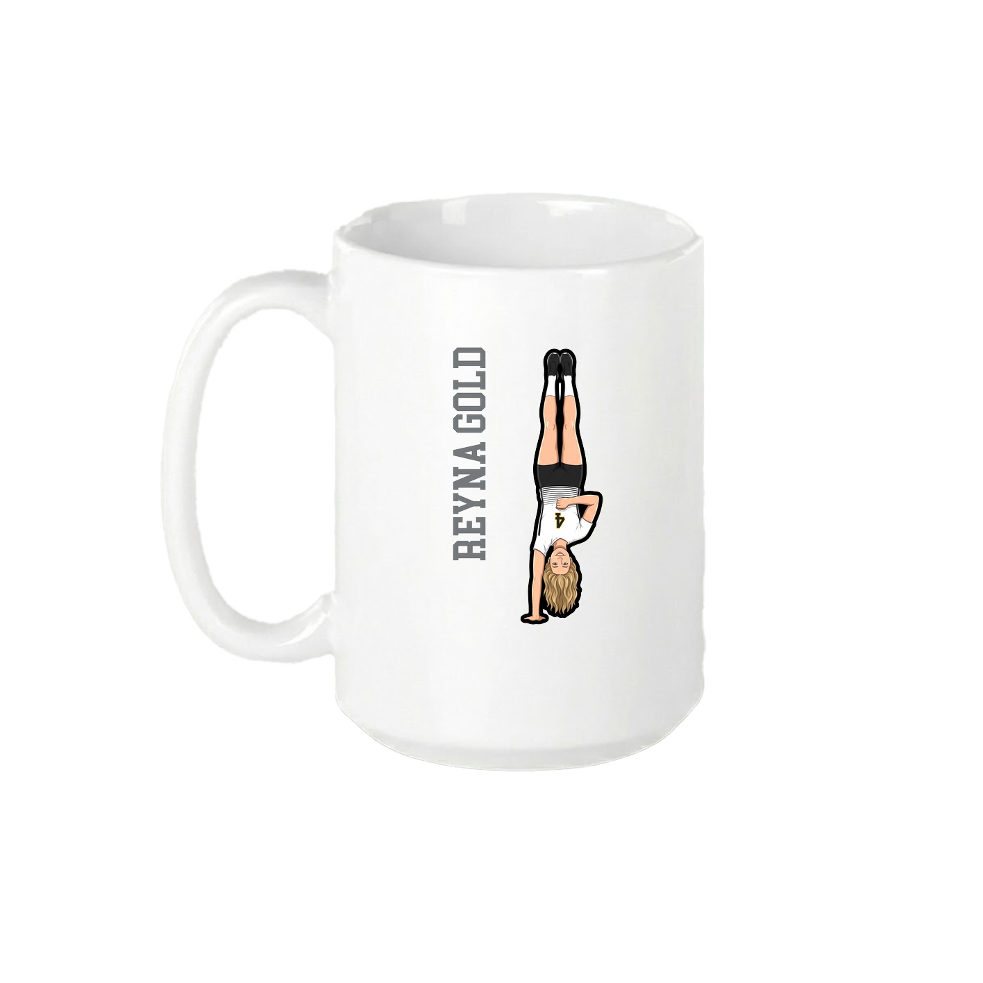 15oz Coffee Mug — Name Vertical in White