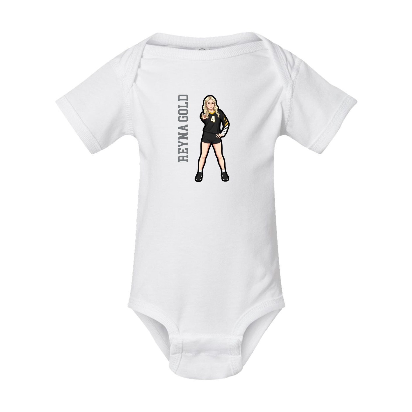 Baby Onesie — Name Vertical in White