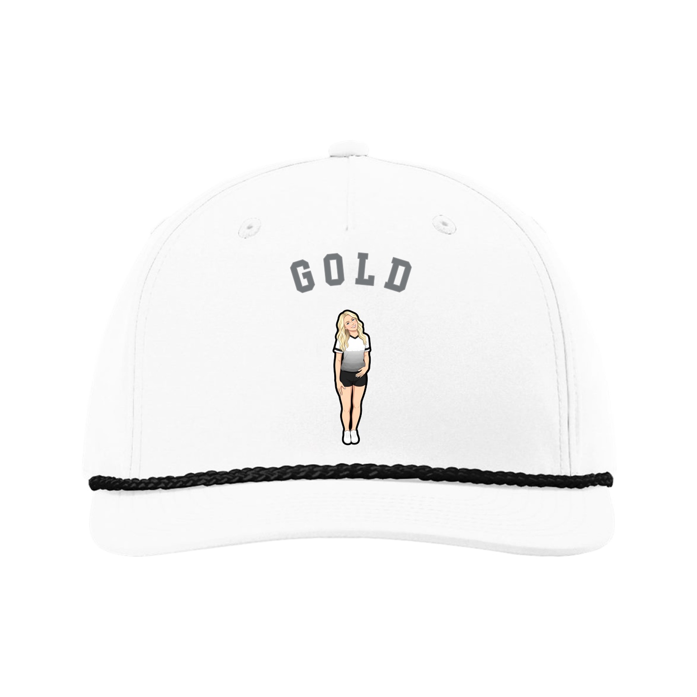 Five-Panel Classic Rope Cap — Shirsey Arch in White