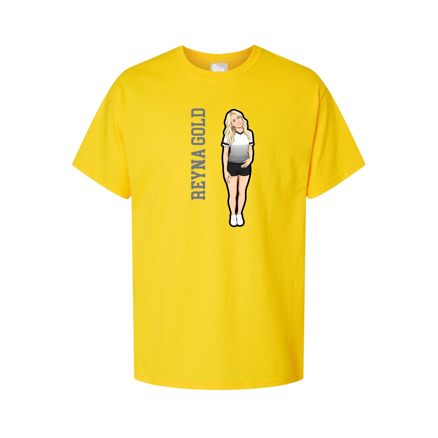 Youth Tee — Name Vertical in Gold