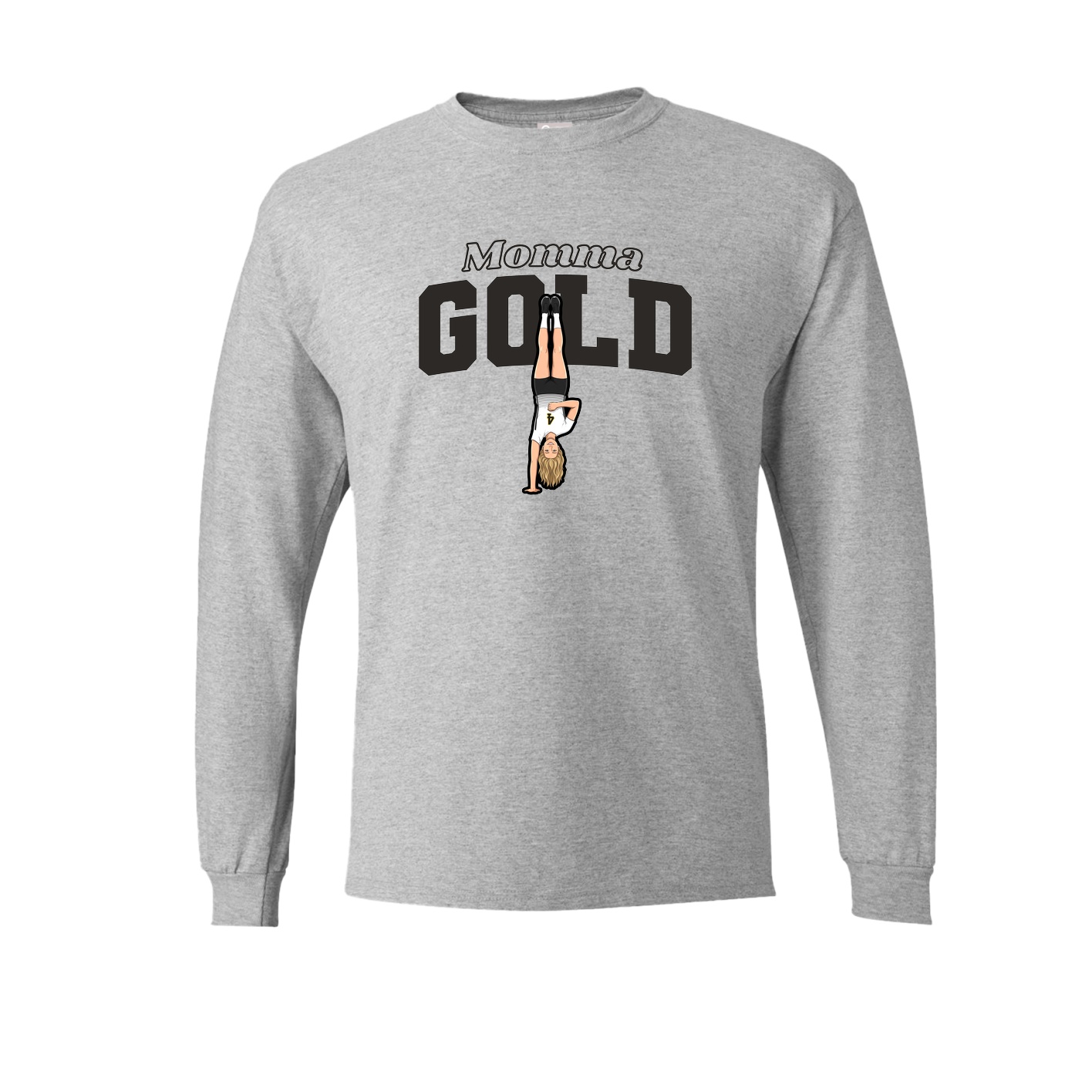 Long Sleeve Tee — Mothers Day Block in Grey