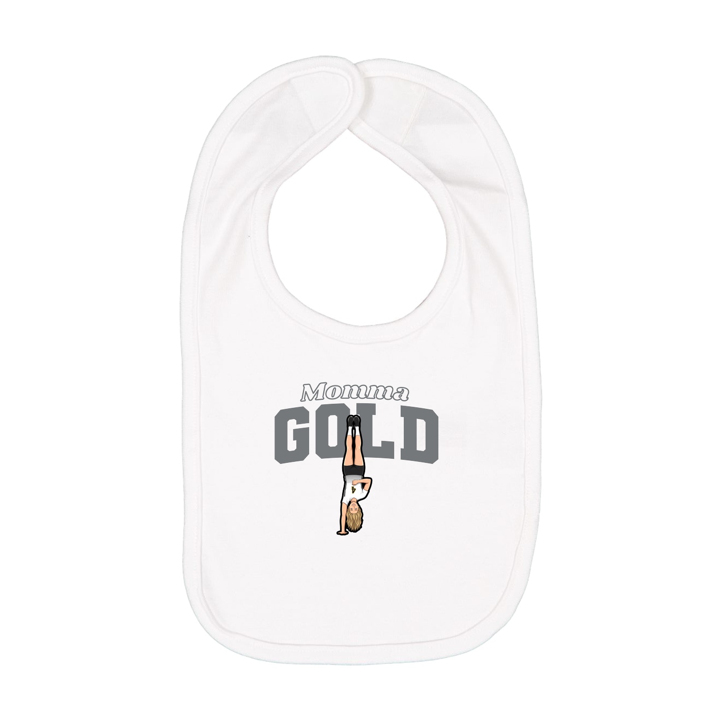 Infant Bib — Mothers Day Block in White