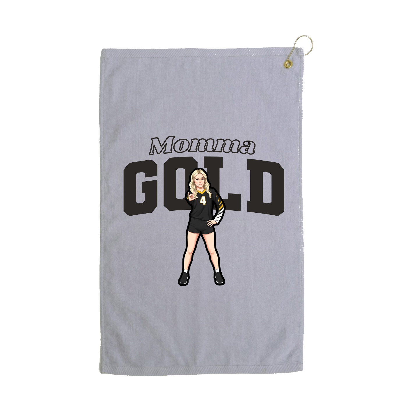 Golf Towel — Mothers Day Block in Grey