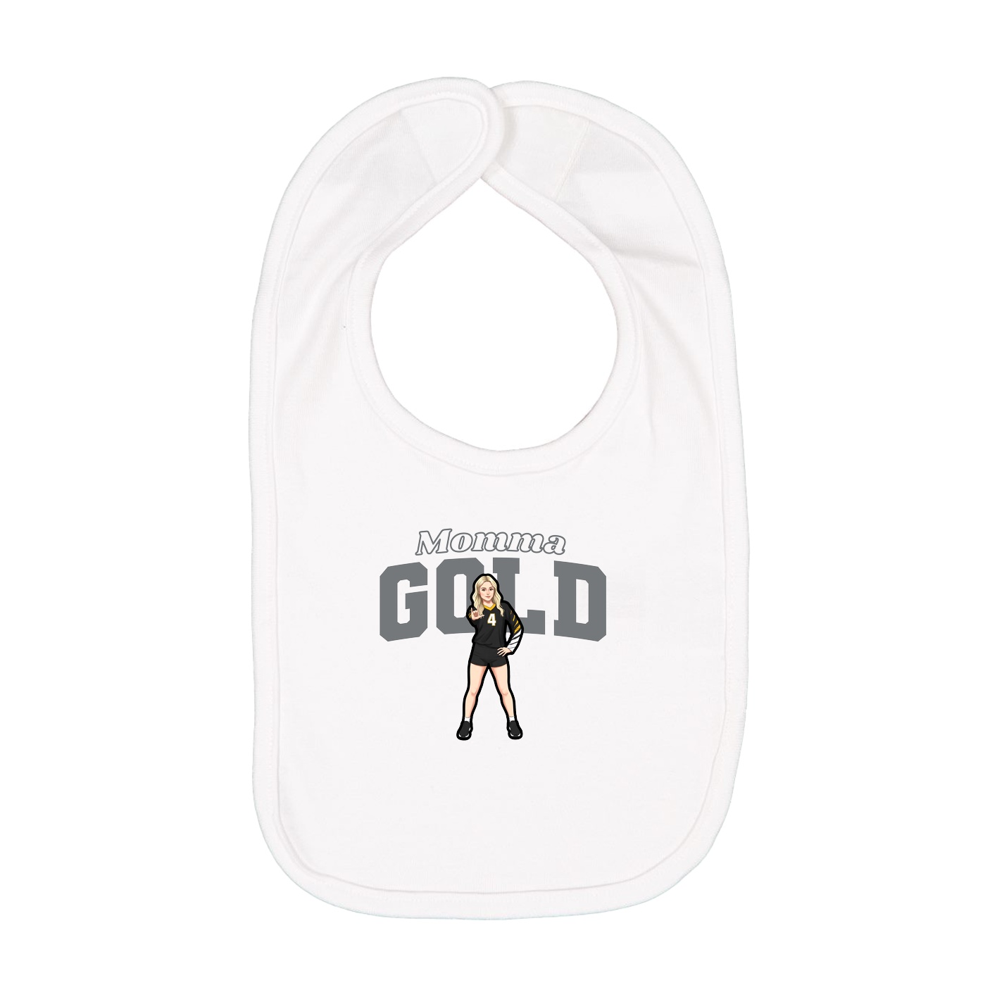 Infant Bib — Mothers Day Block in White