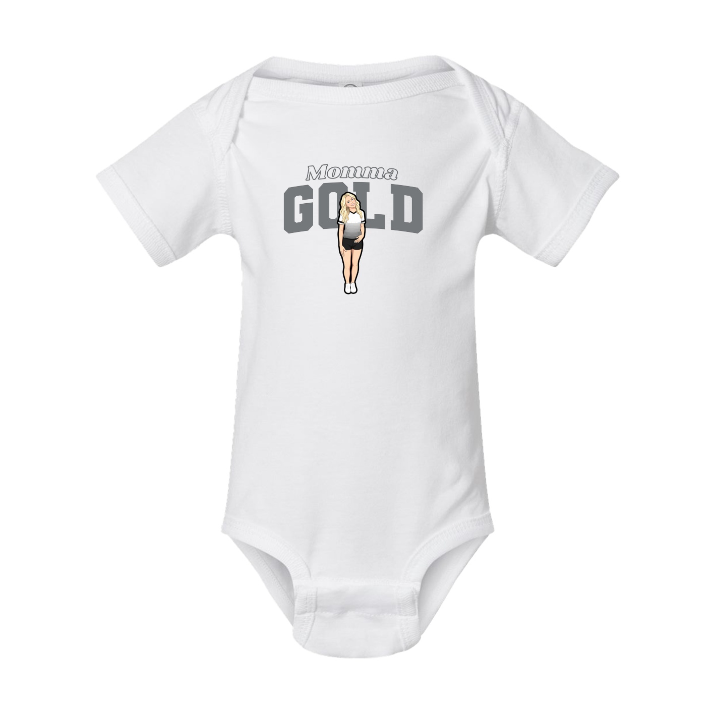 Baby Onesie — Mothers Day Block in White