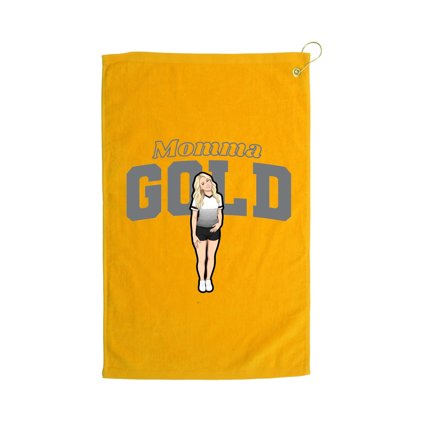 Golf Towel — Mothers Day Block in Gold