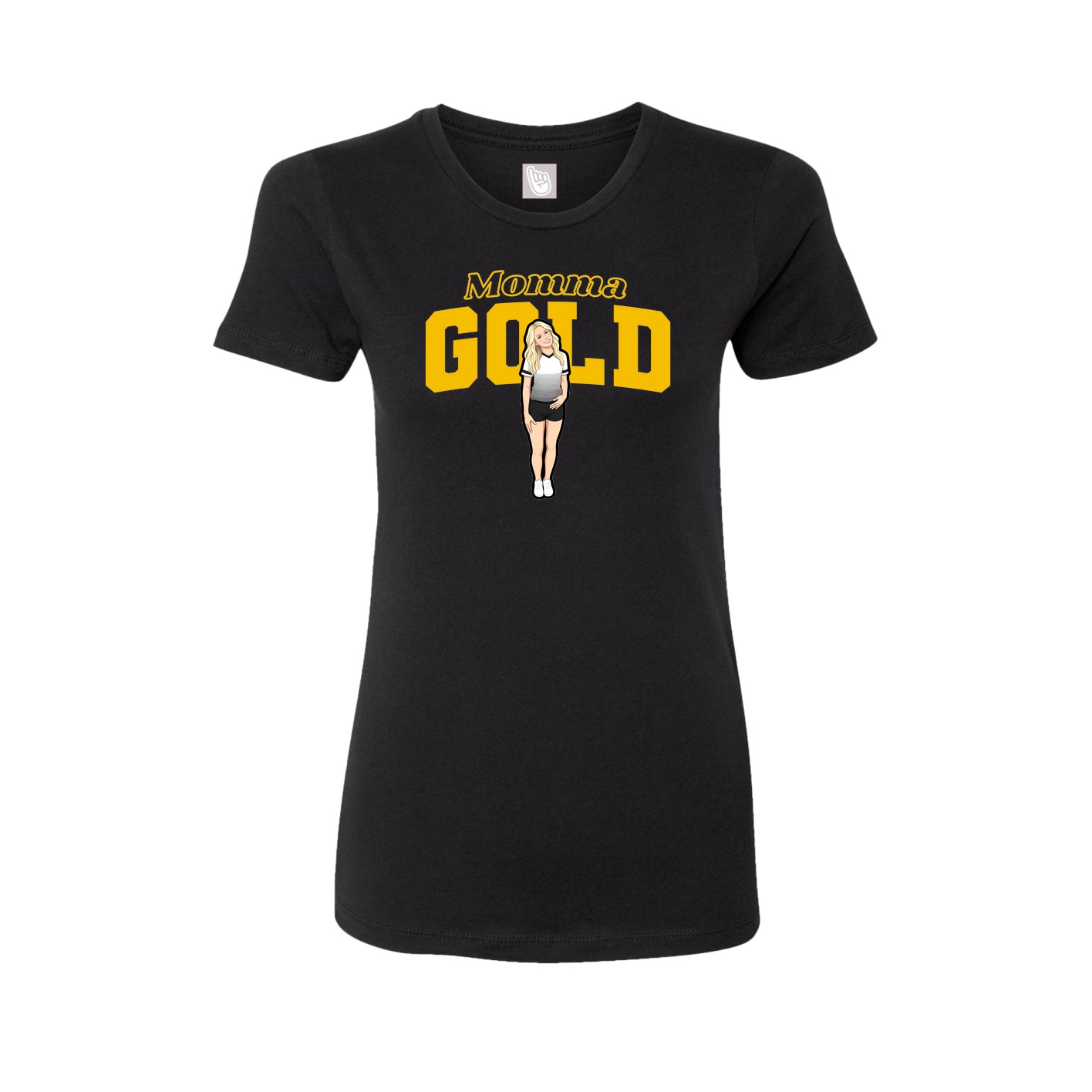 Womens Tee — Mothers Day Block in Black