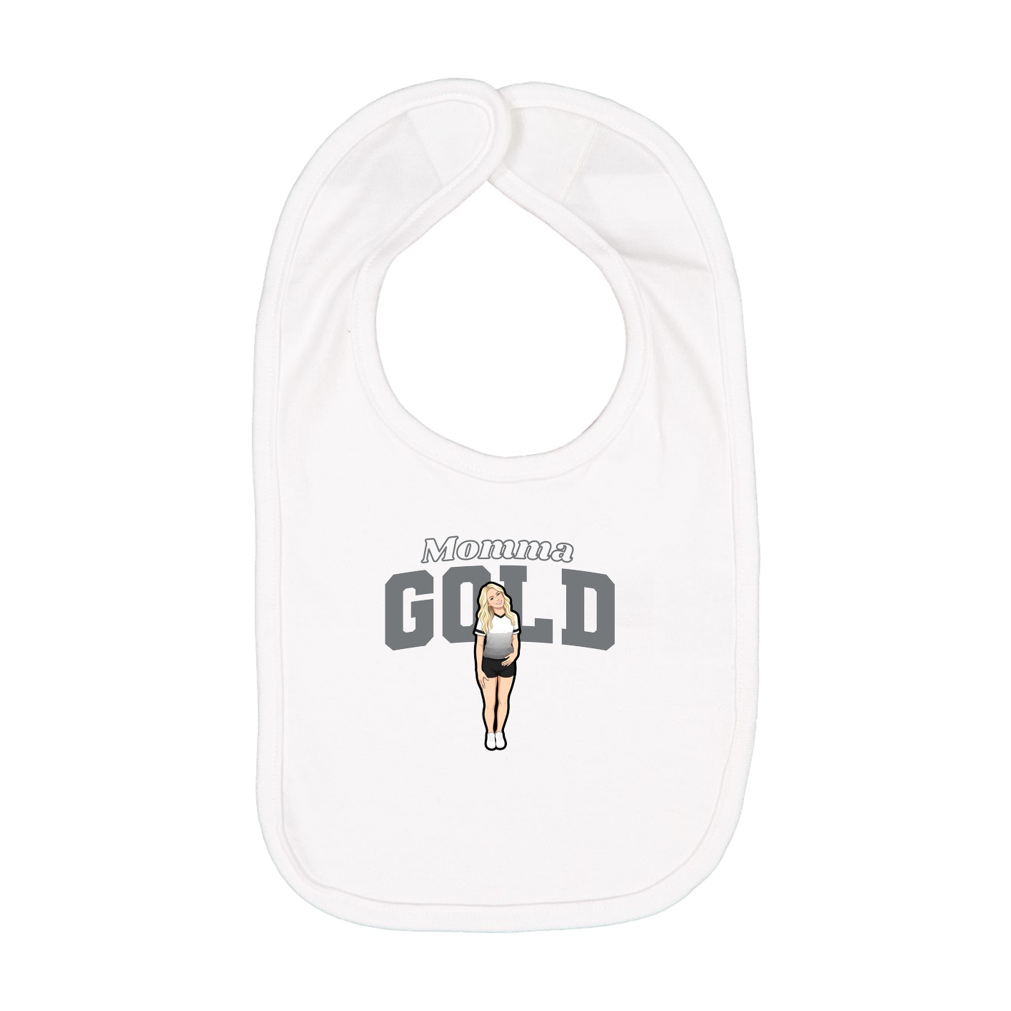 Infant Bib — Mothers Day Block in White
