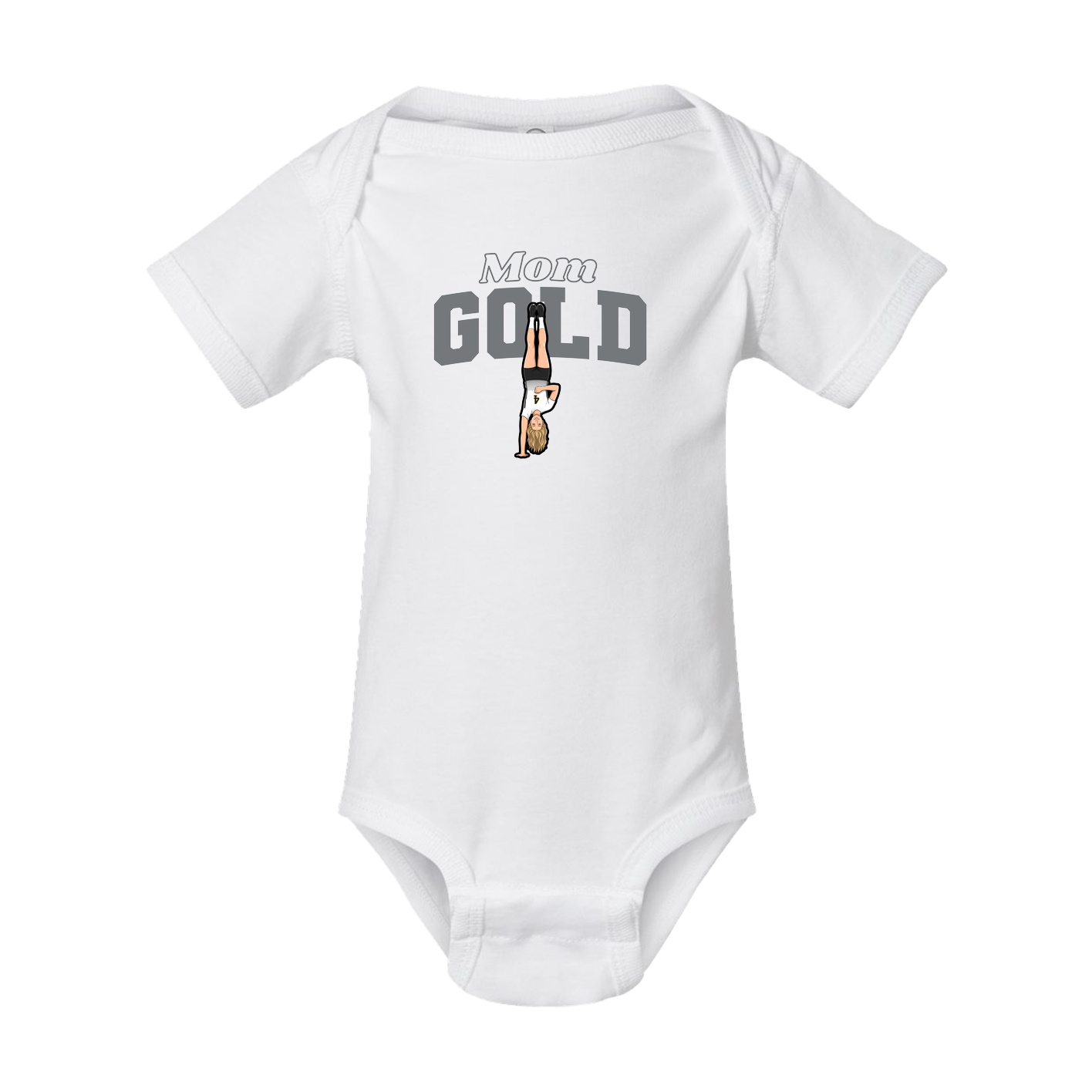 Baby Onesie — Mothers Day Block in White