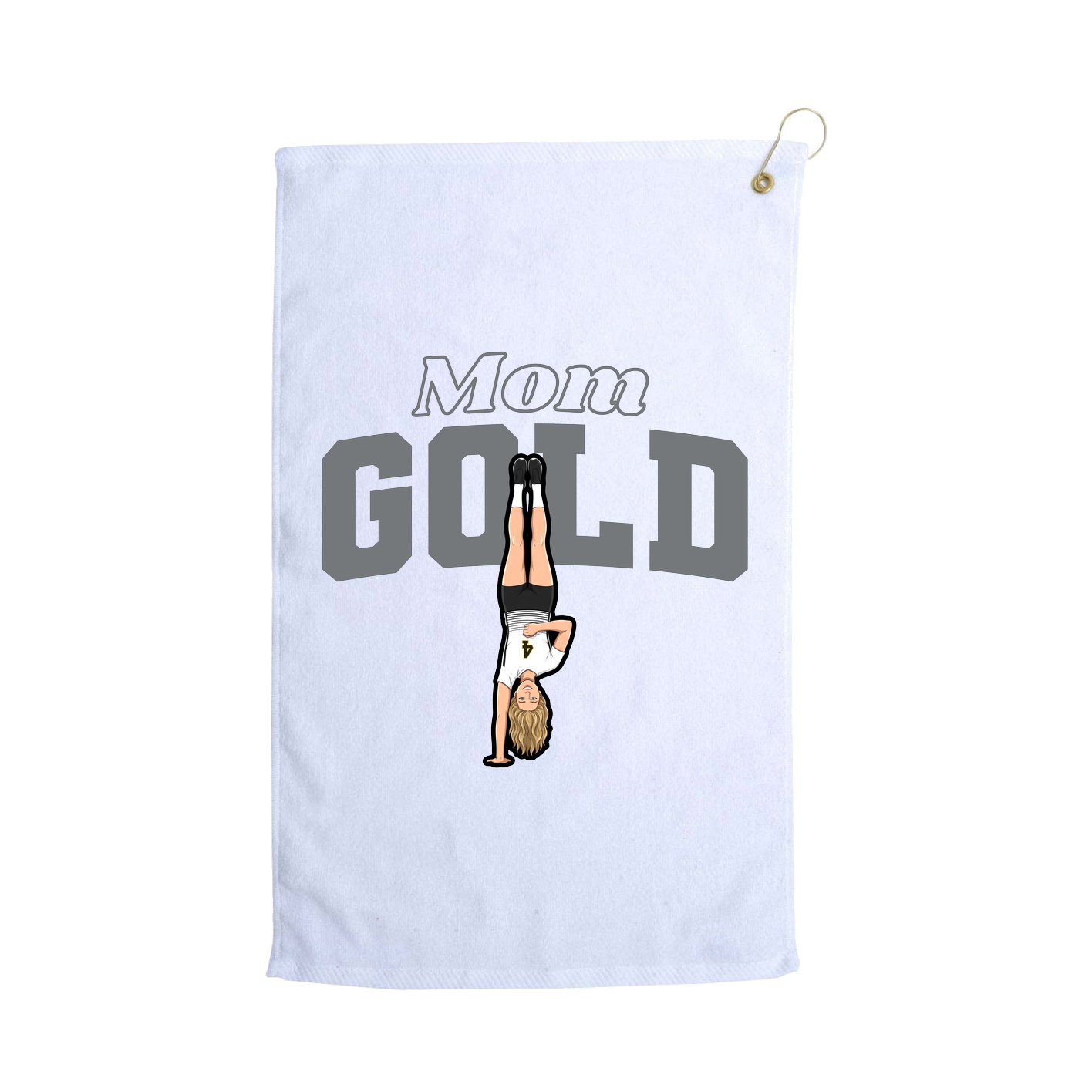 Golf Towel — Mothers Day Block in White