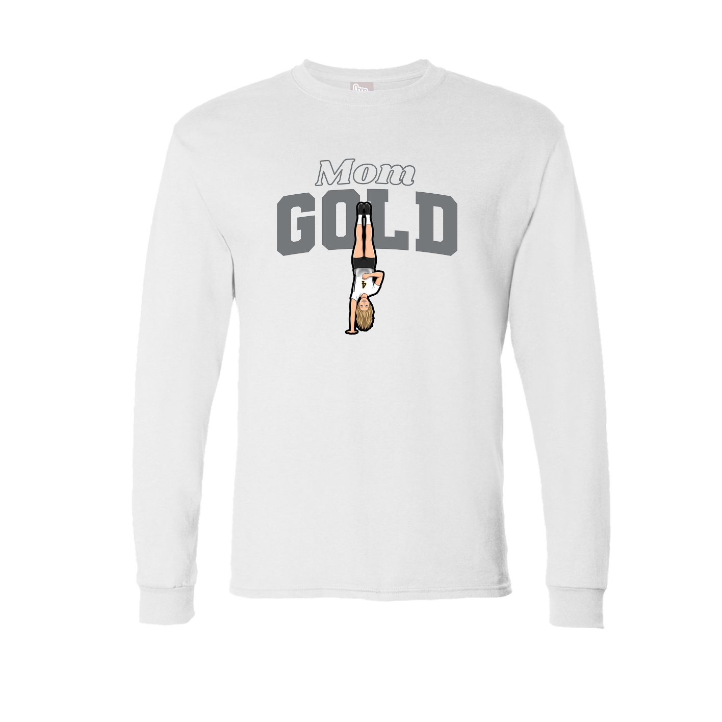 Long Sleeve Tee — Mothers Day Block in White