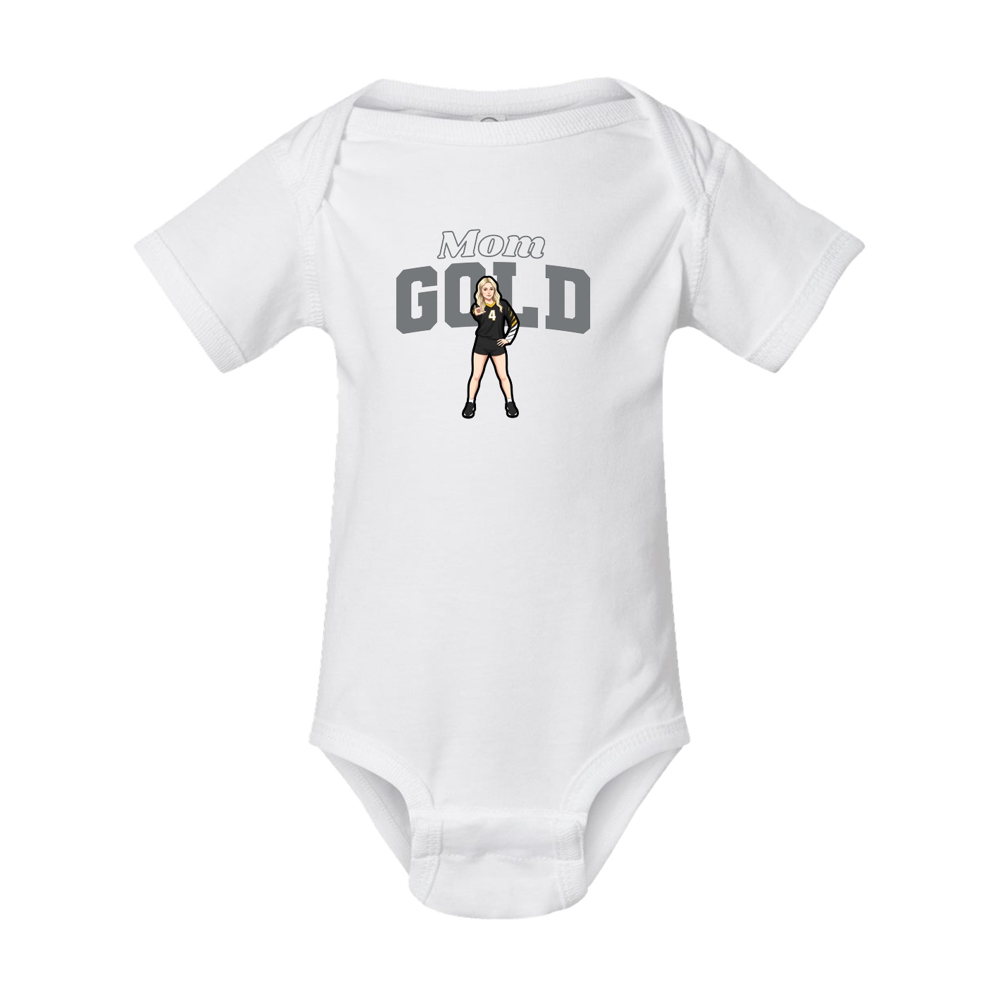 Baby Onesie — Mothers Day Block in White