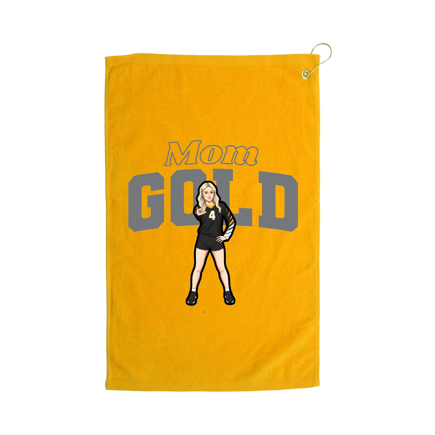 Golf Towel — Mothers Day Block in Gold