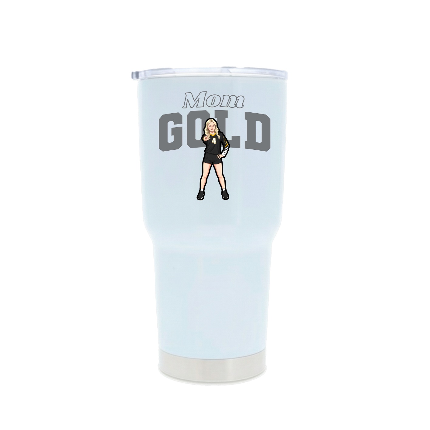 30oz Stainless Steel Tumbler — Mothers Day Block in White
