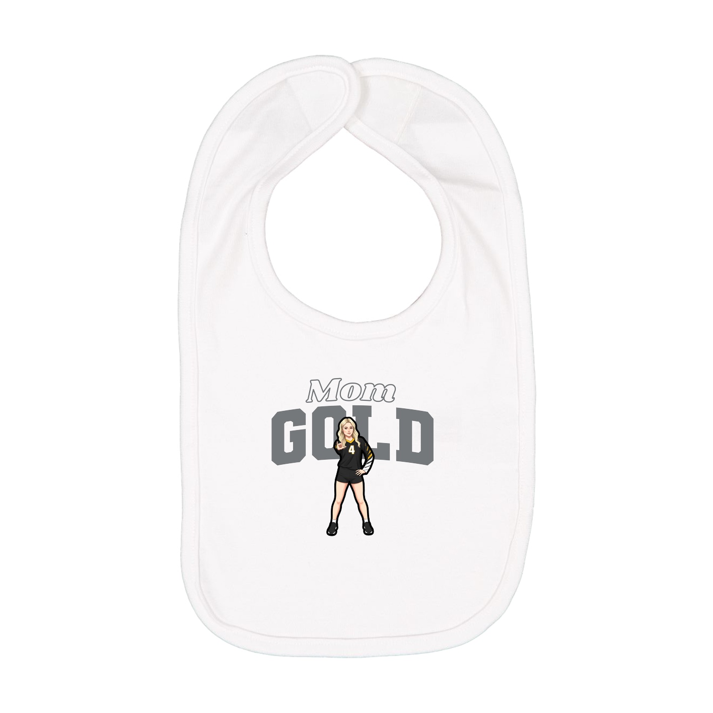 Infant Bib — Mothers Day Block in White