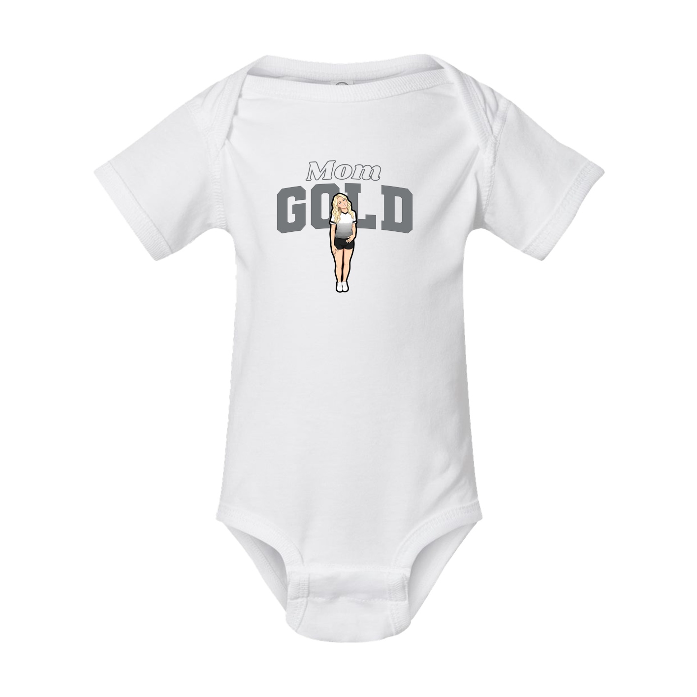 Baby Onesie — Mothers Day Block in White