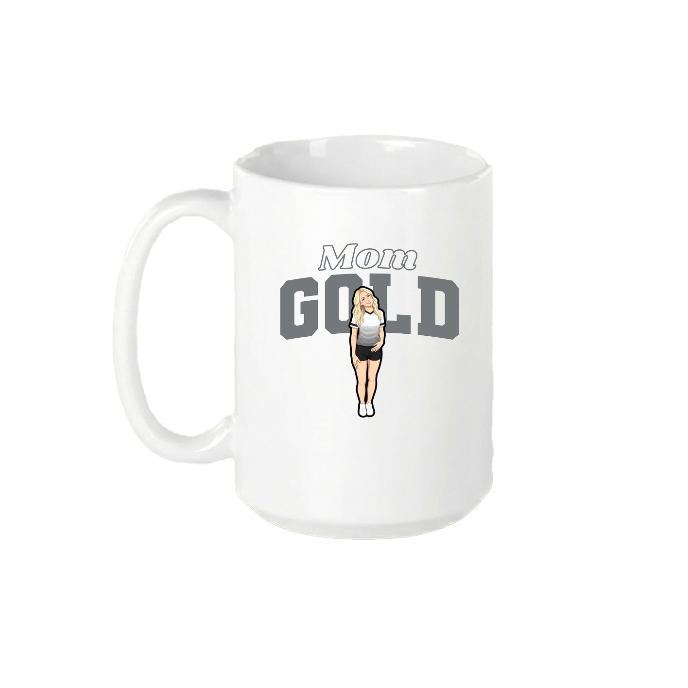15oz Coffee Mug — Mothers Day Block in White