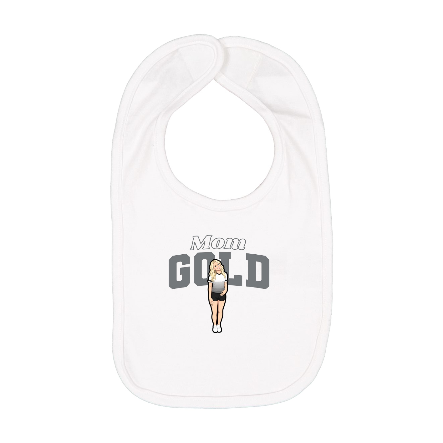 Infant Bib — Mothers Day Block in White