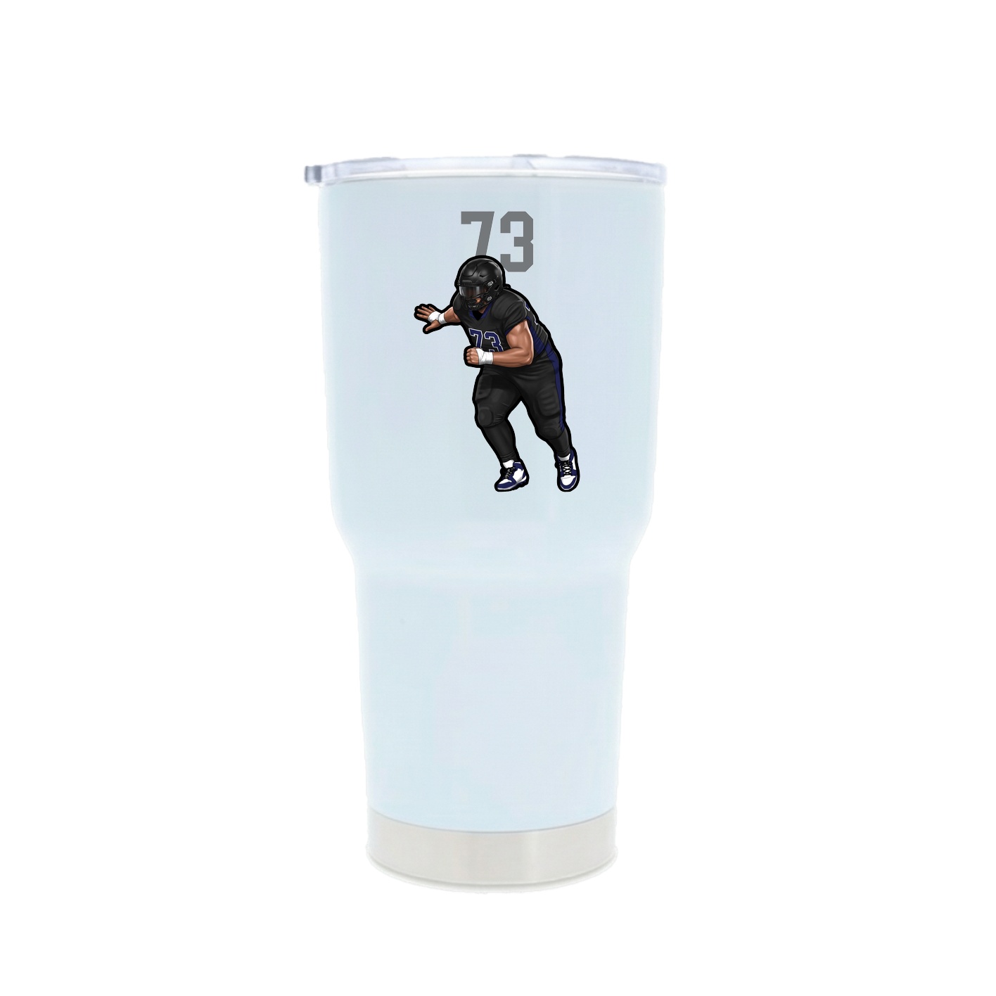 30oz Stainless Steel Tumbler — Number Top in White