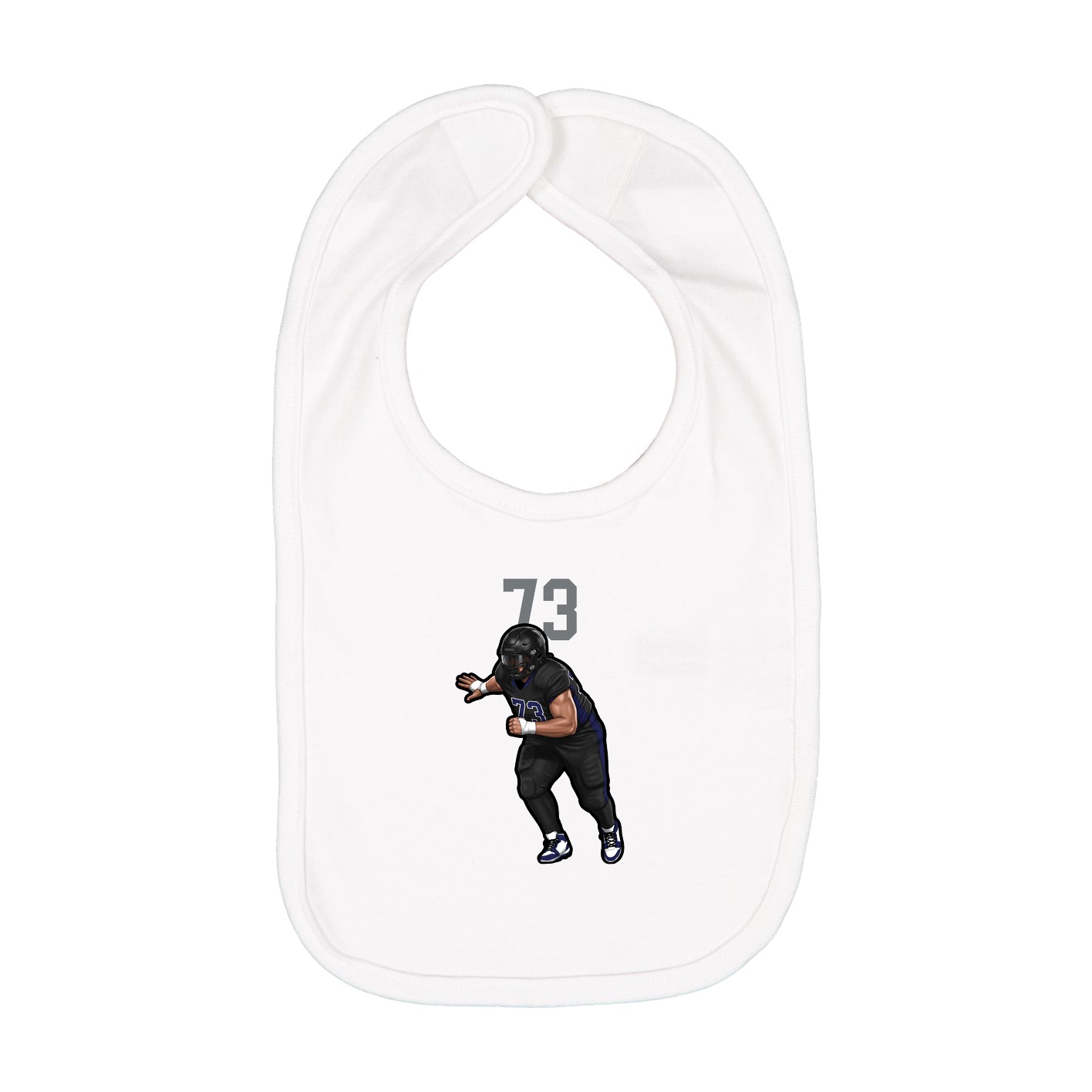 Infant Bib — Number Top in White