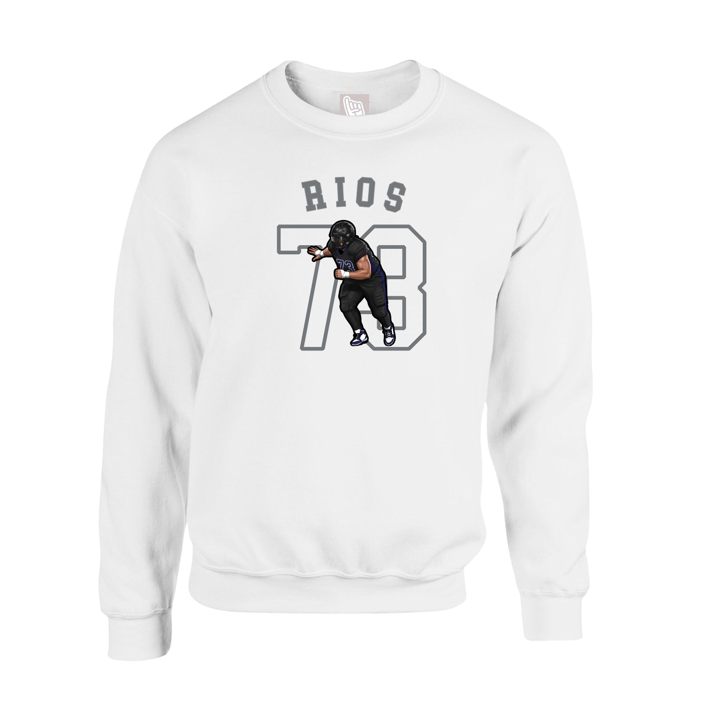 Fleece Crew — Shirsey Arch in White