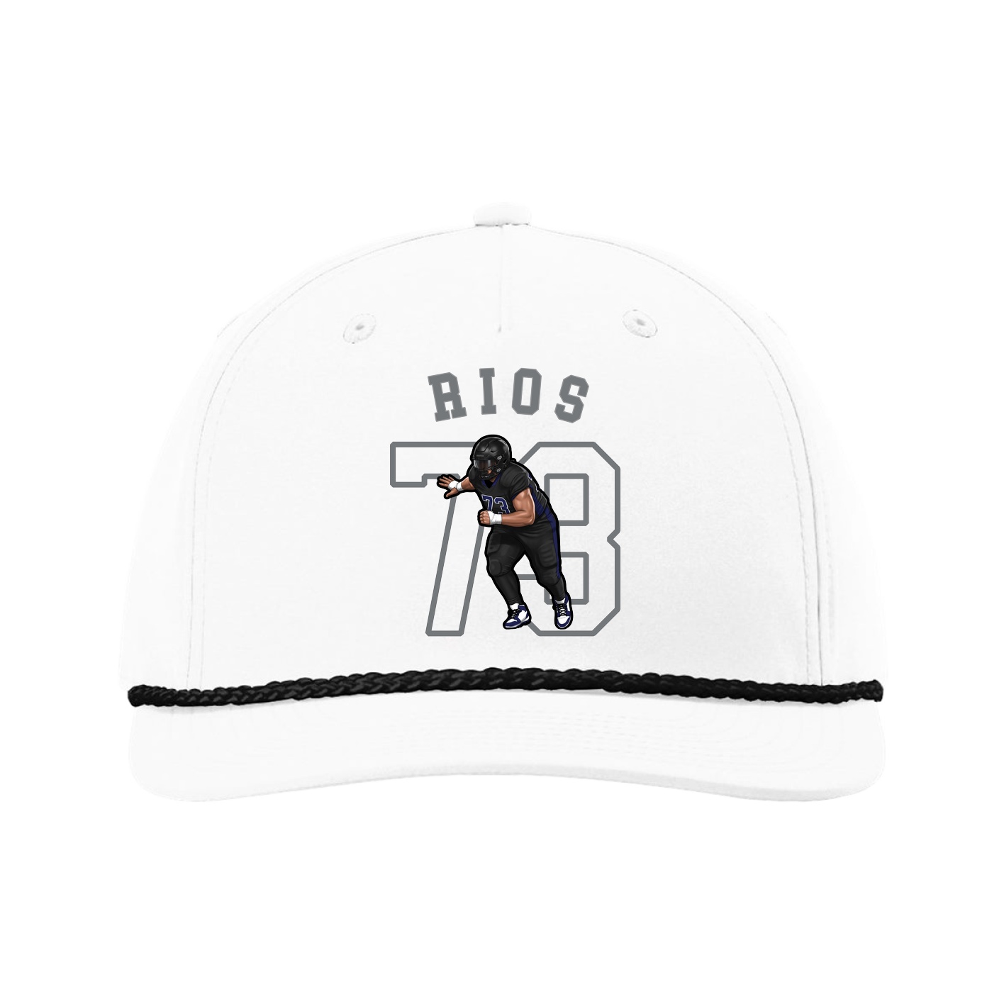 Five-Panel Classic Rope Cap — Shirsey Arch in White