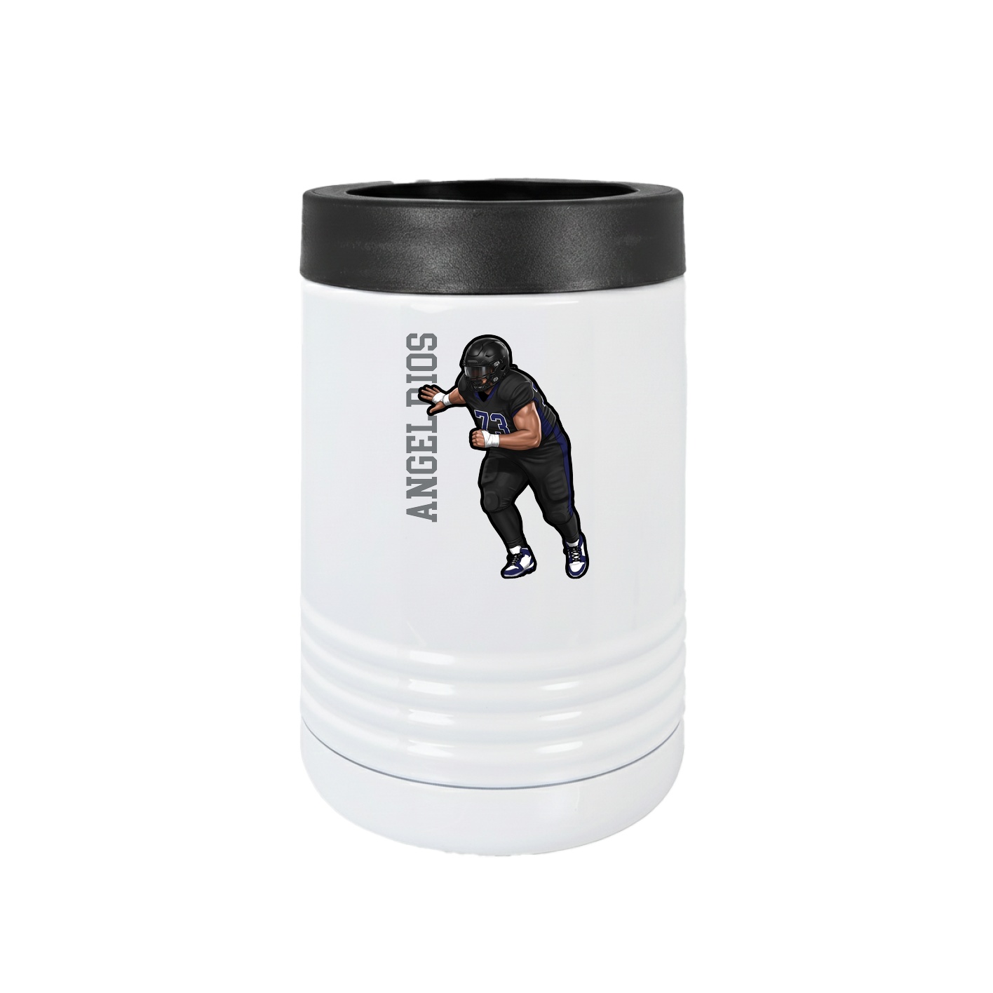 Beverage Holder — Name Vertical in White