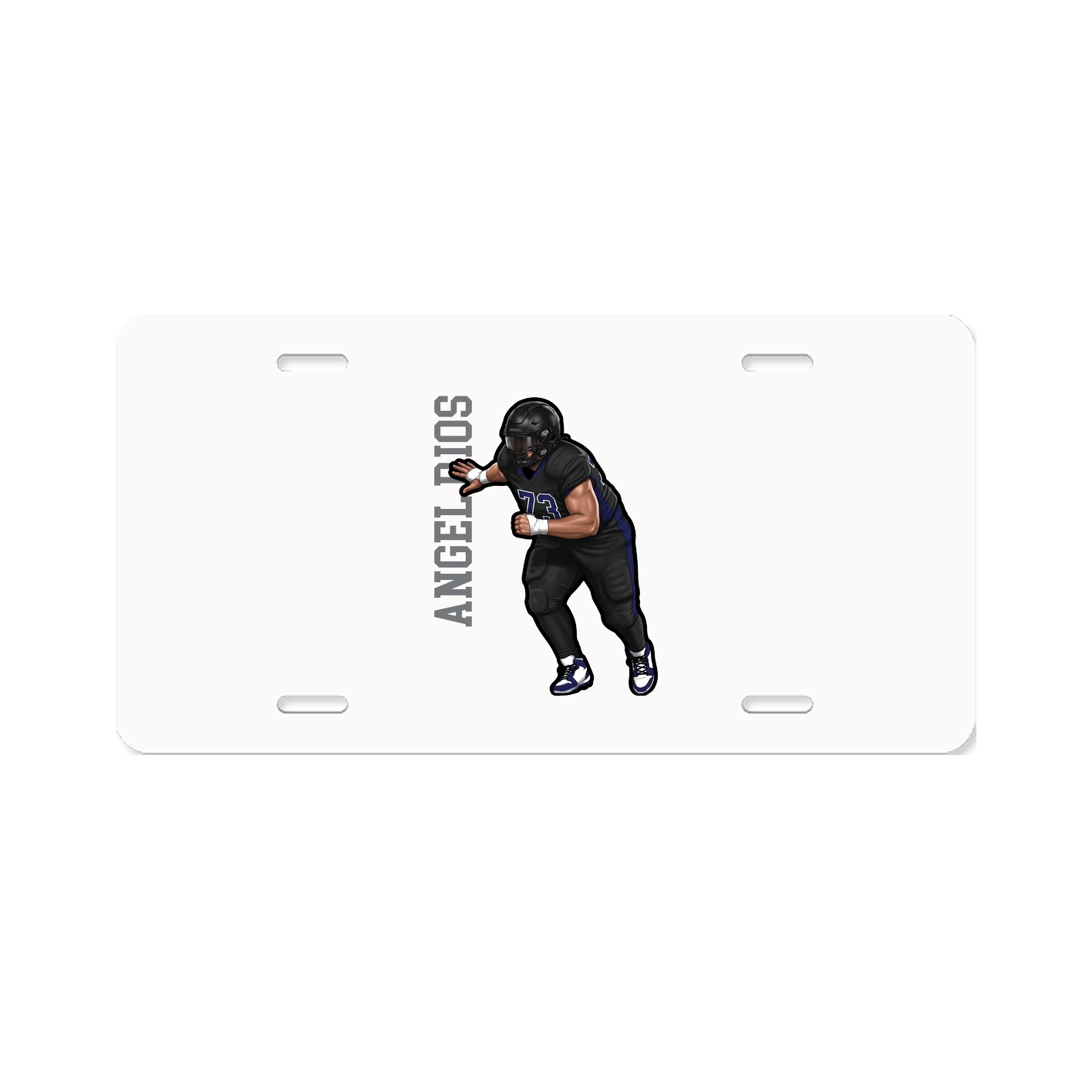 License Plate — Name Vertical in Classic
