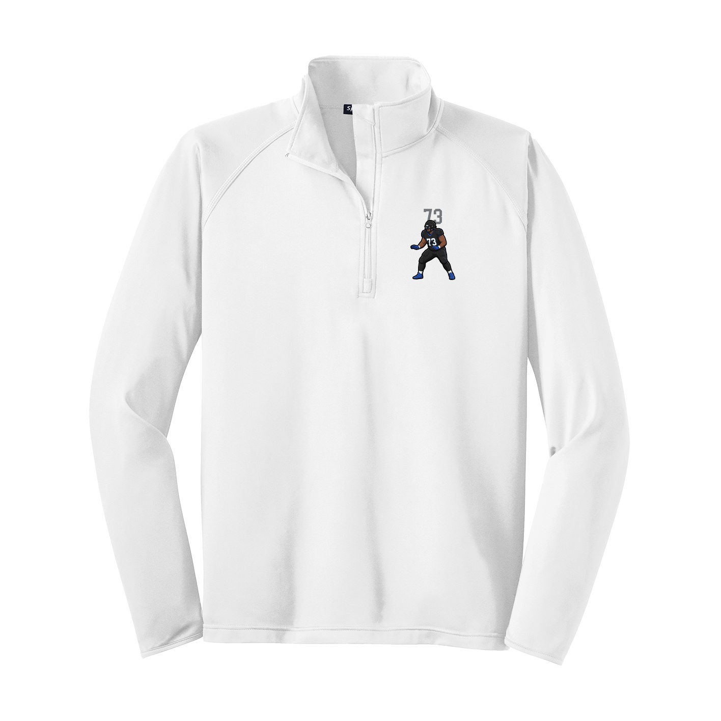 Q-Zip Pullover — Number Top in White