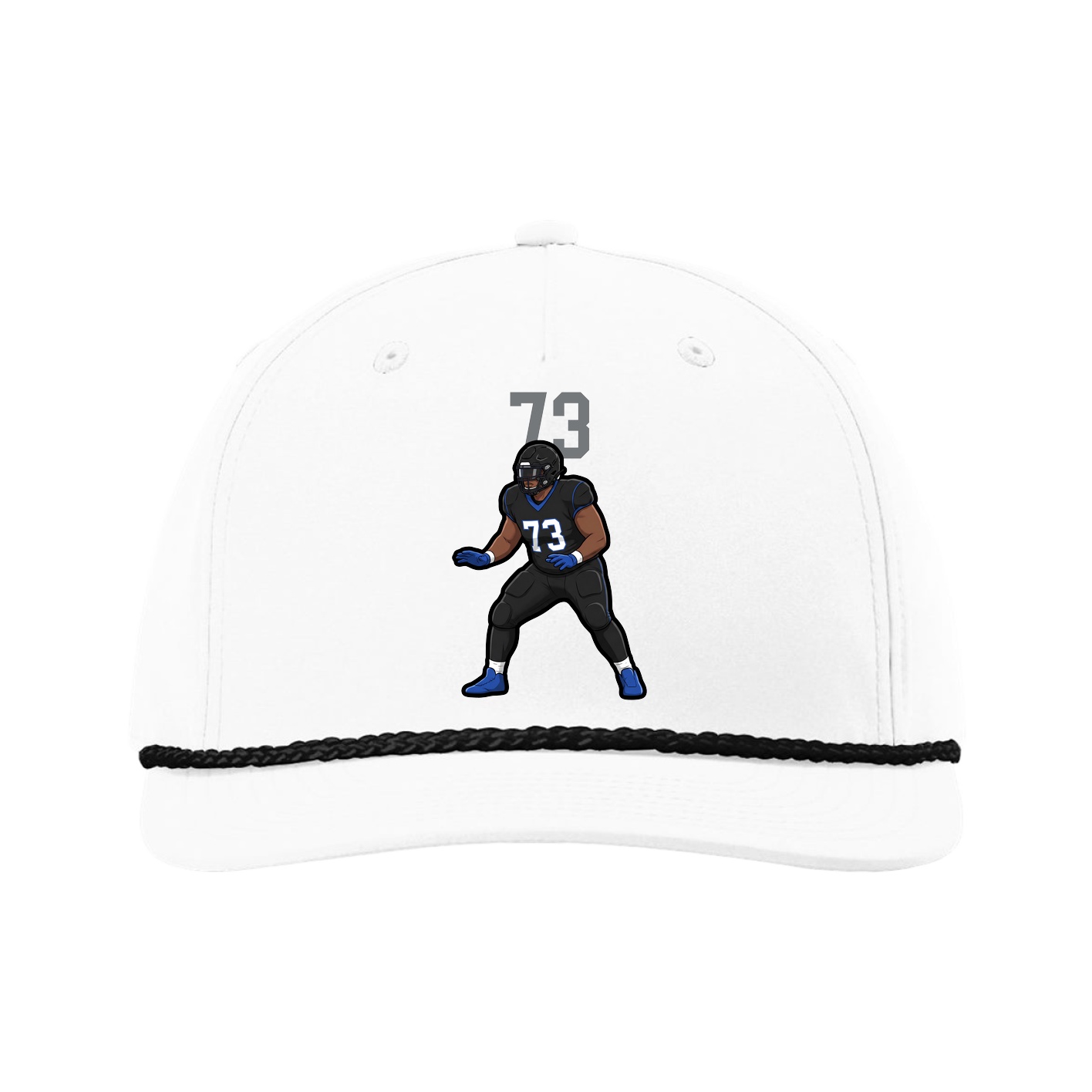 Five-Panel Classic Rope Cap — Number Top in White