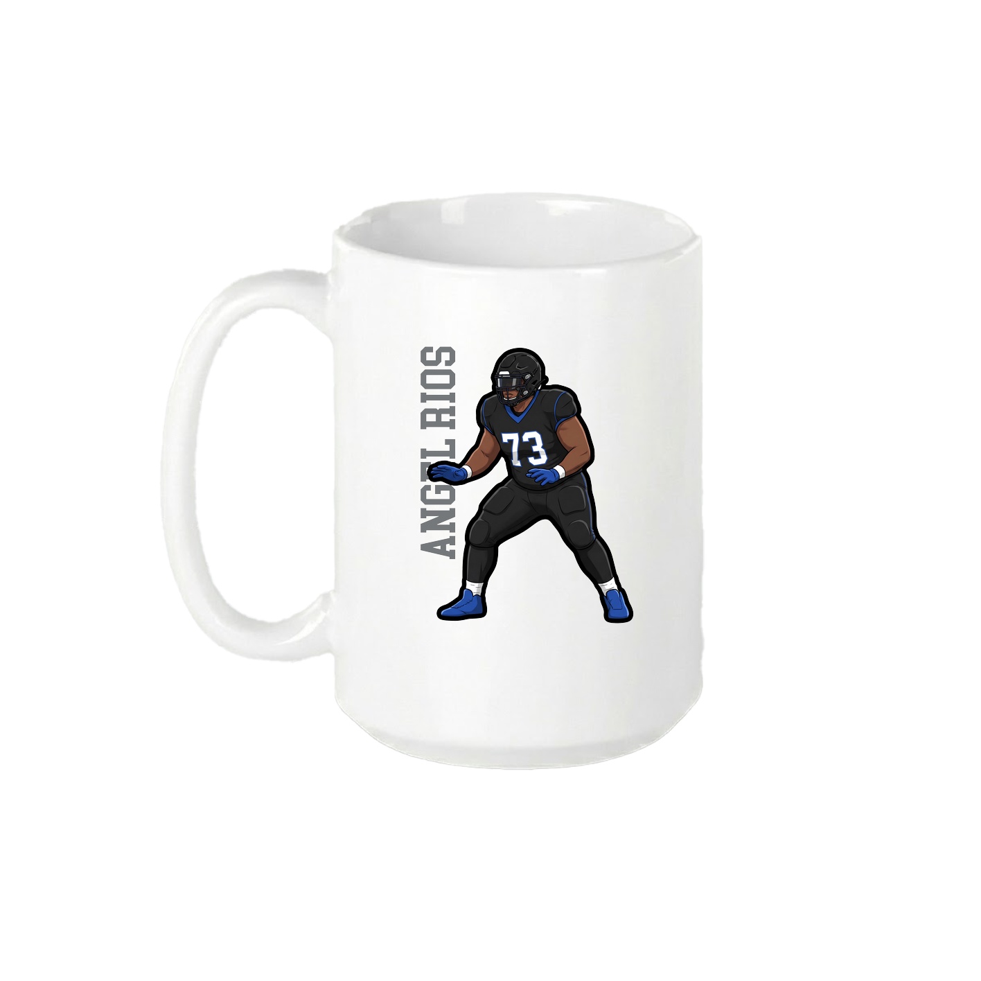 15oz Coffee Mug — Name Vertical in White