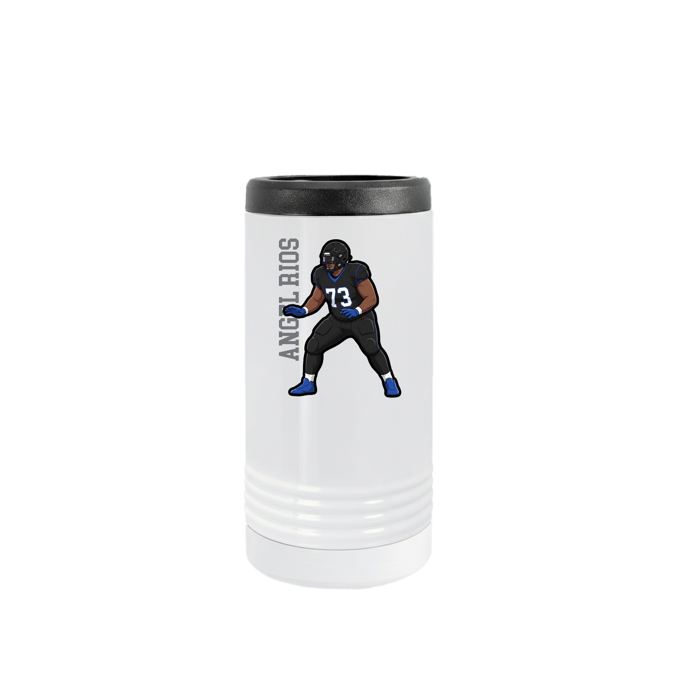 Slim Beverage Holder — Name Vertical in White