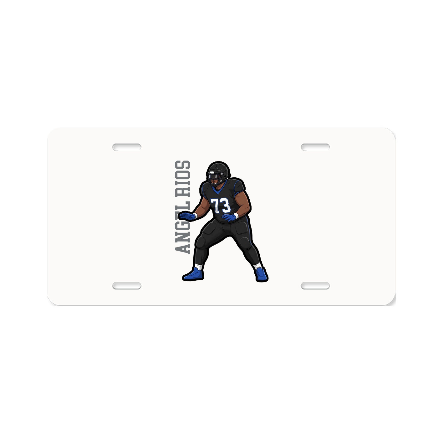 License Plate — Name Vertical in Classic
