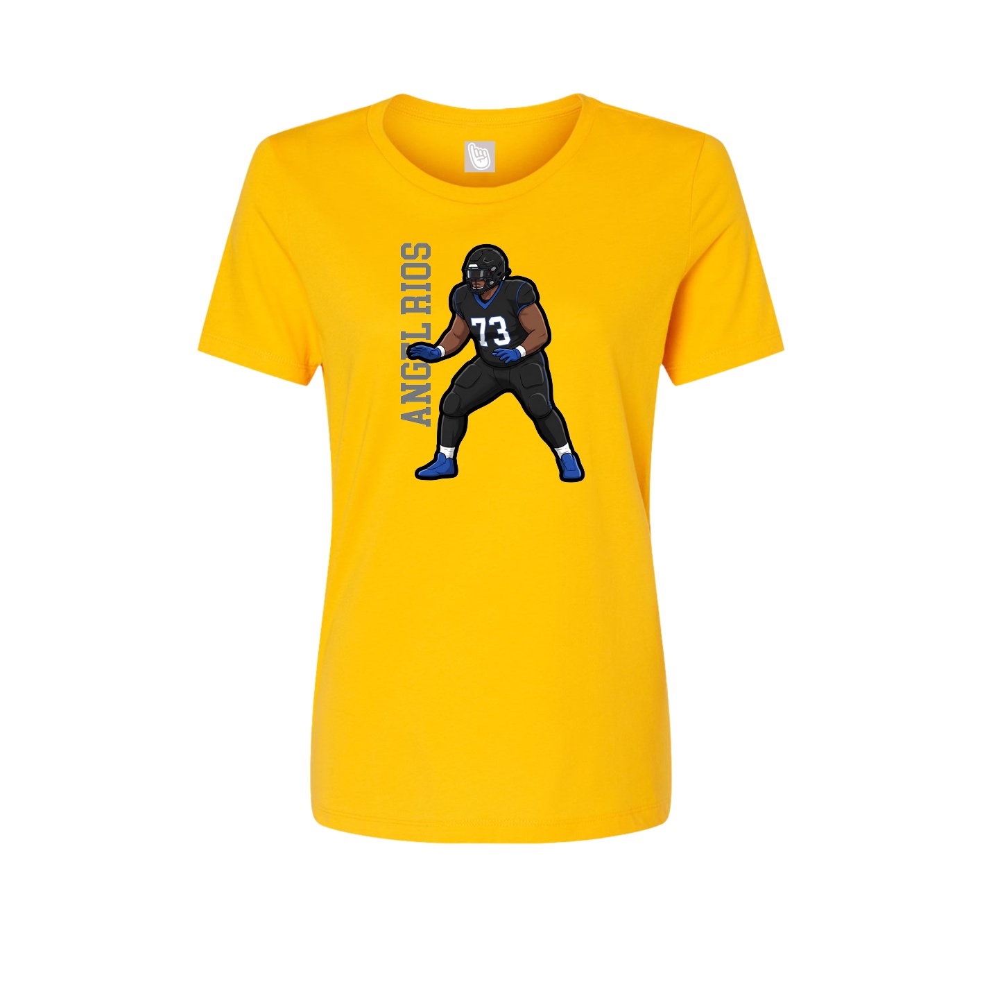 Womens Tee — Name Vertical in Gold