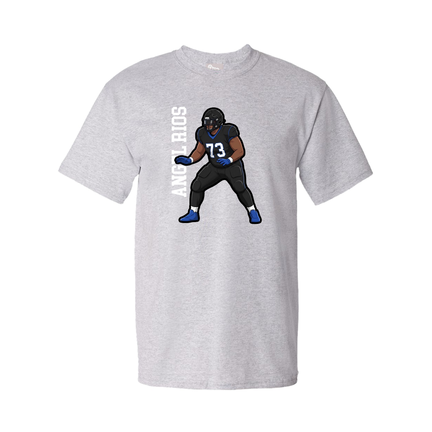 Youth Tee — Name Vertical in Grey