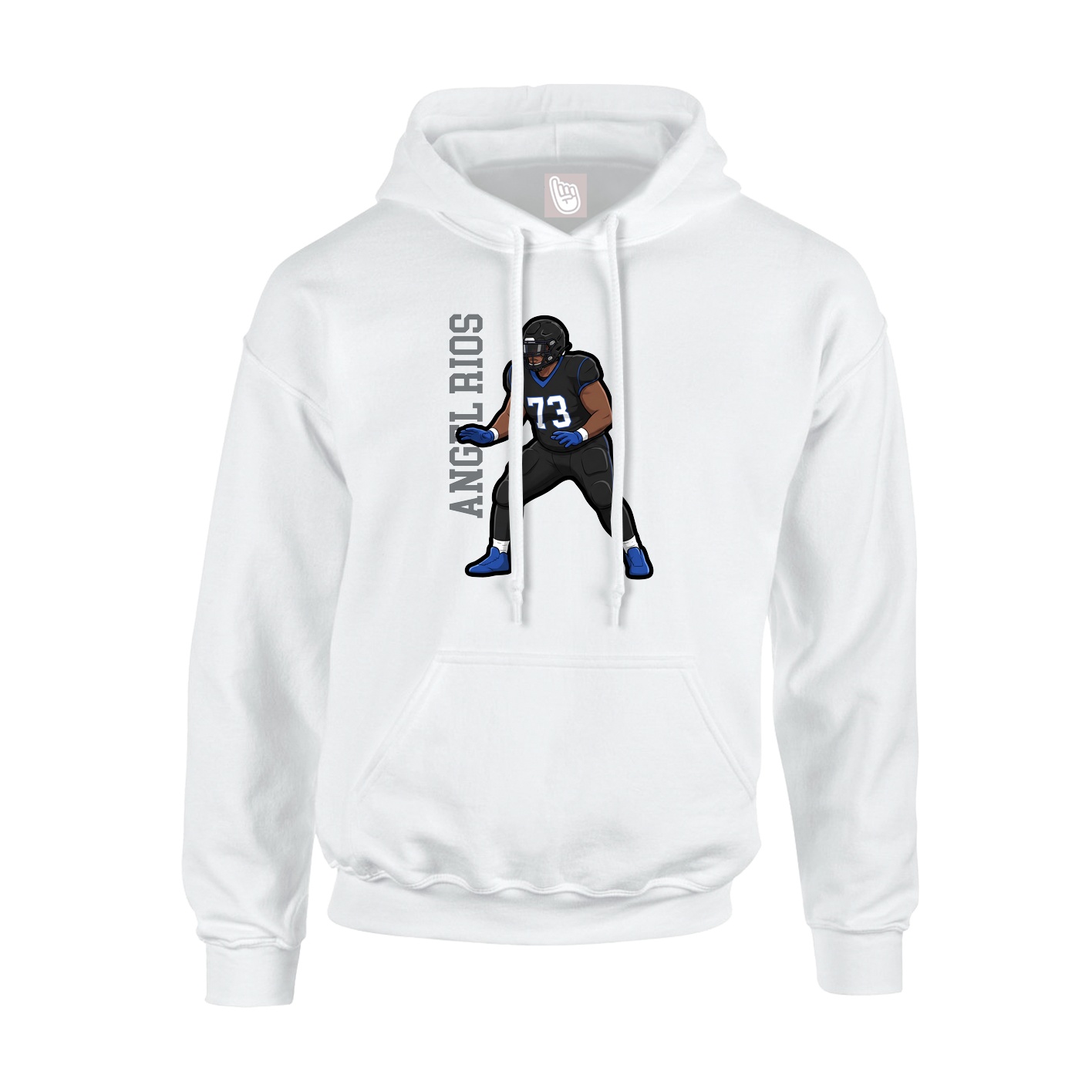 Hoodie — Name Vertical in White