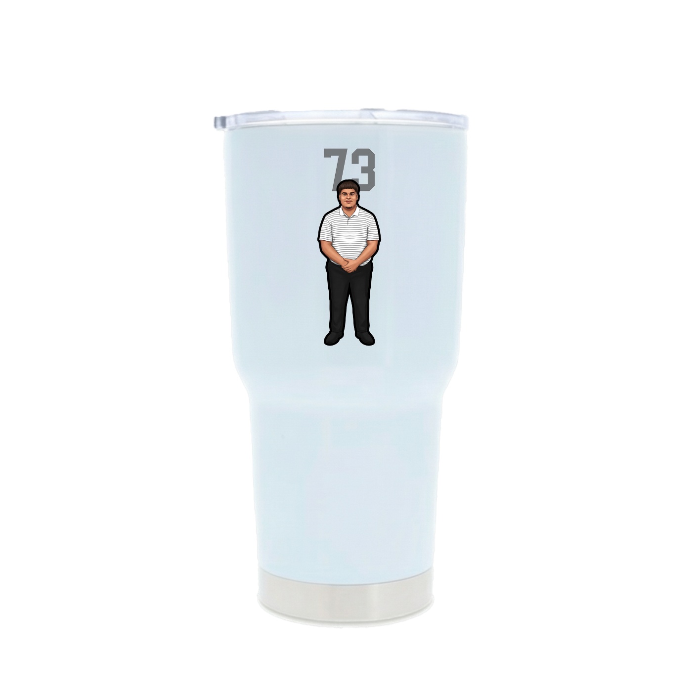 30oz Stainless Steel Tumbler — Number Top in White