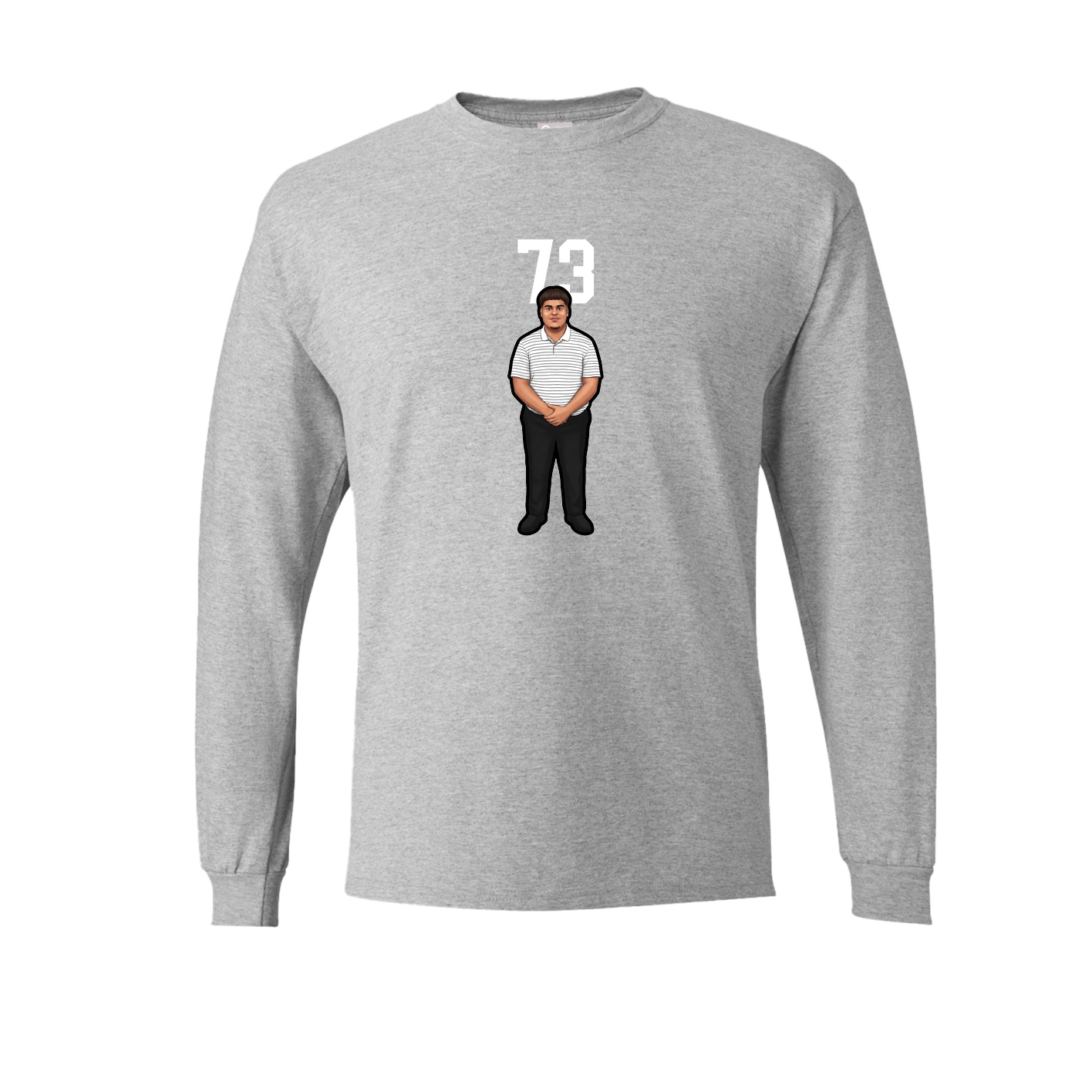 Long Sleeve Tee — Number Top in Grey