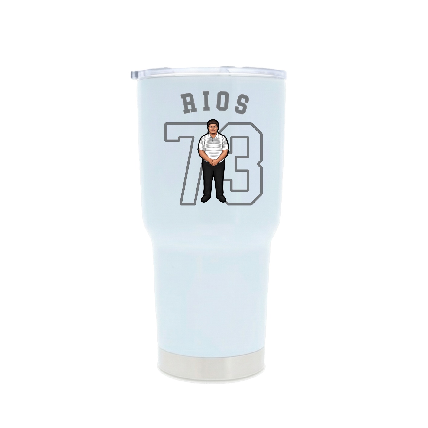 30oz Stainless Steel Tumbler — Shirsey Arch in White