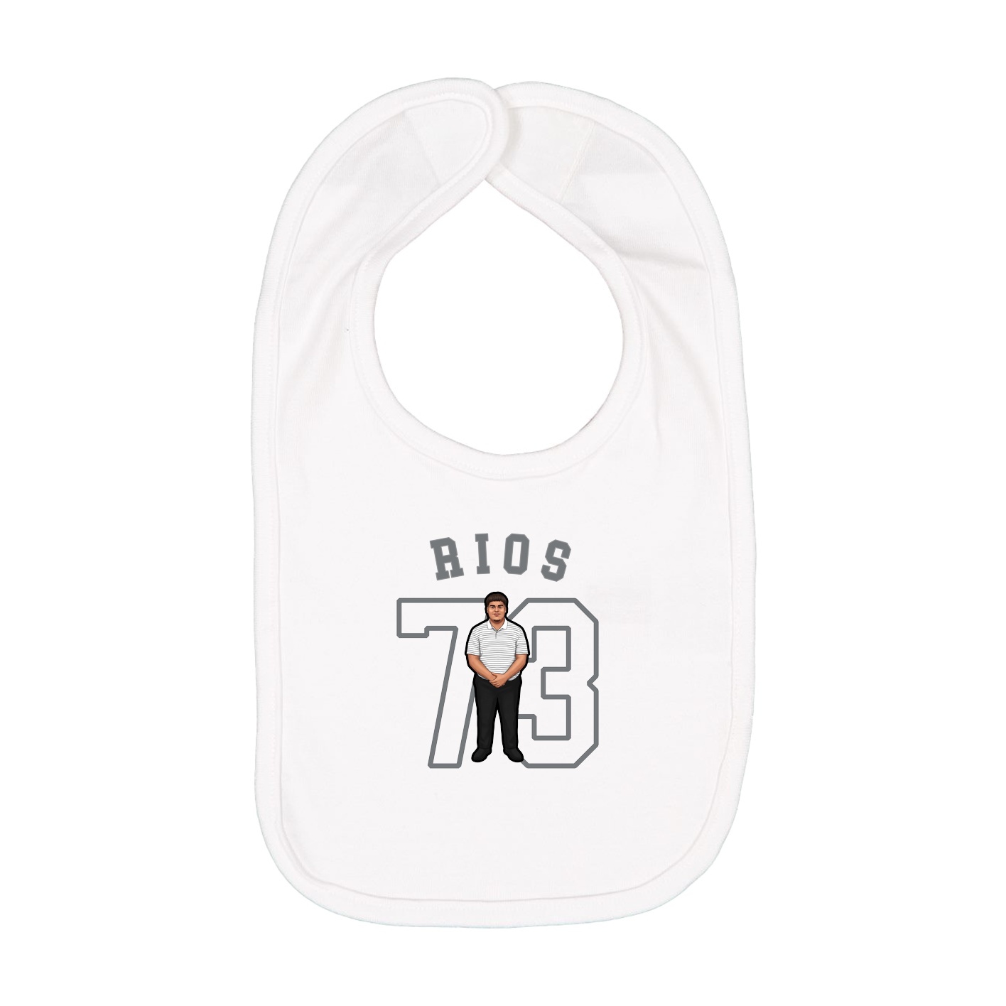 Infant Bib — Shirsey Arch in White
