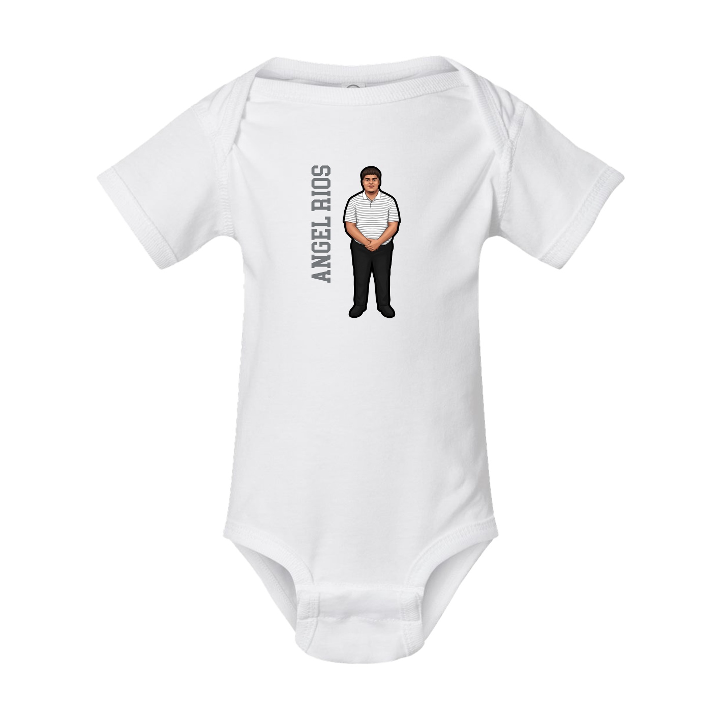 Baby Onesie — Name Vertical in White