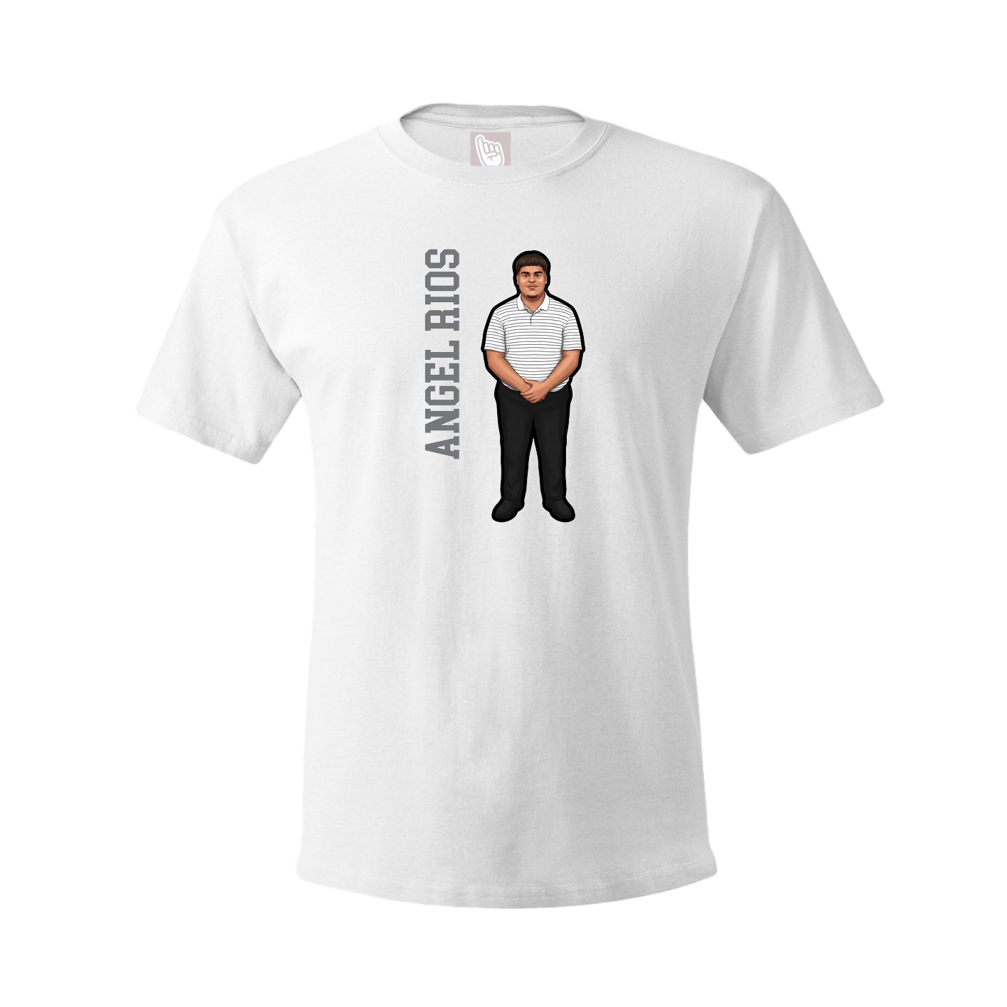 Tee — Name Vertical in White