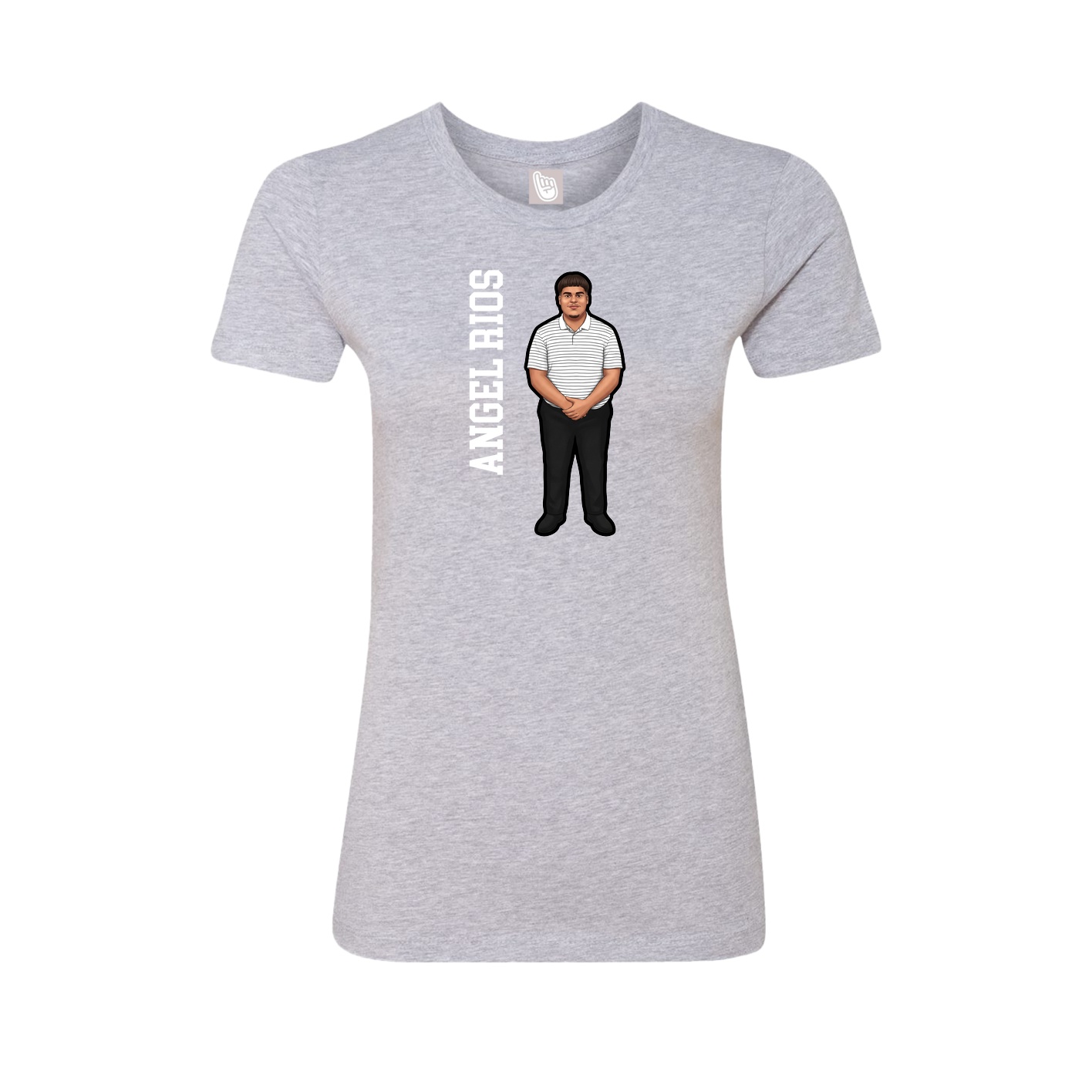 Womens Tee — Name Vertical in Grey