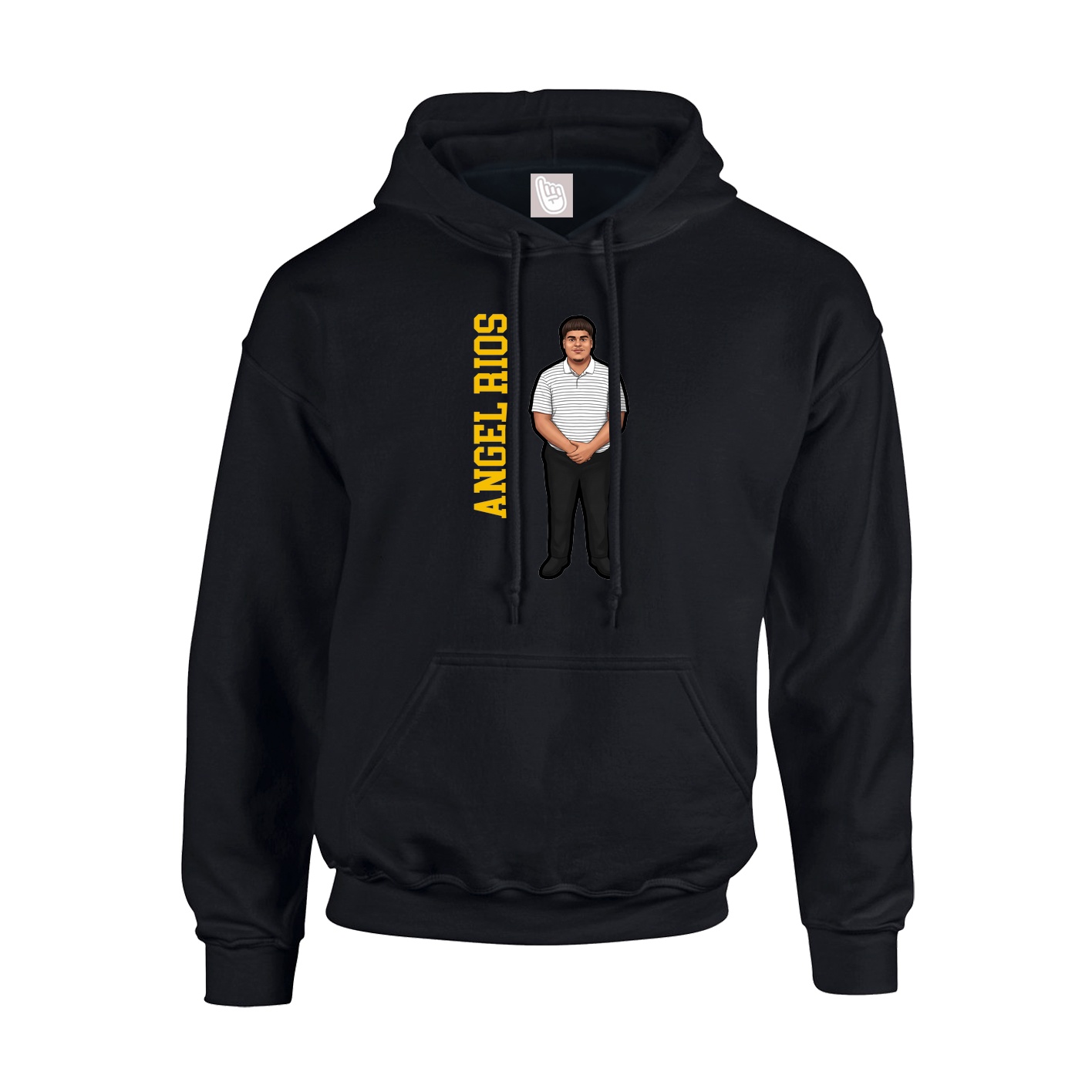 Youth Hoodie — Name Vertical in Black