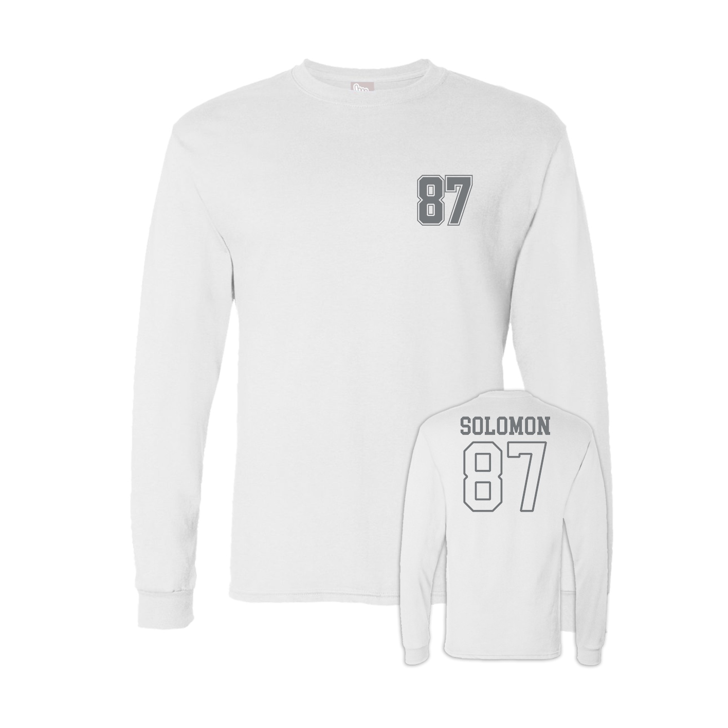 Long Sleeve Tee — Chest Back in White