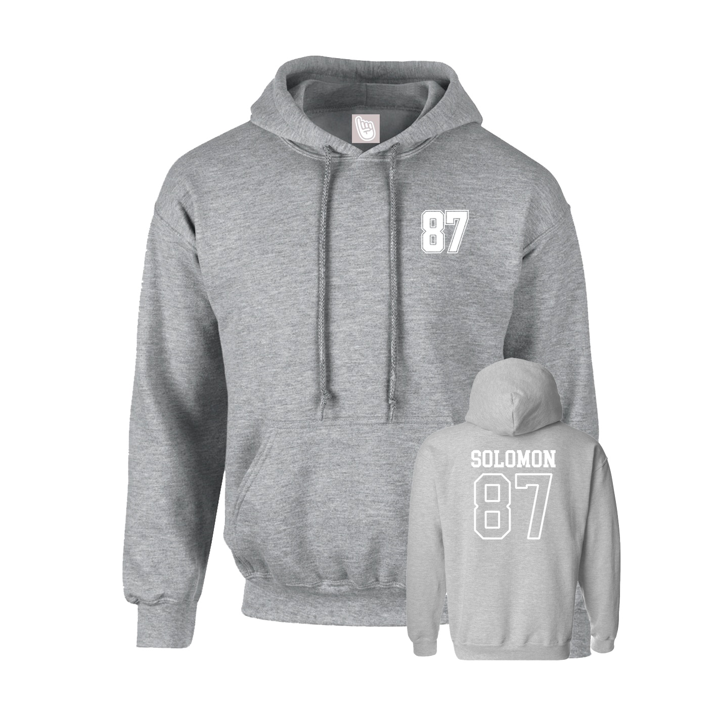 Hoodie — Chest Back in Grey