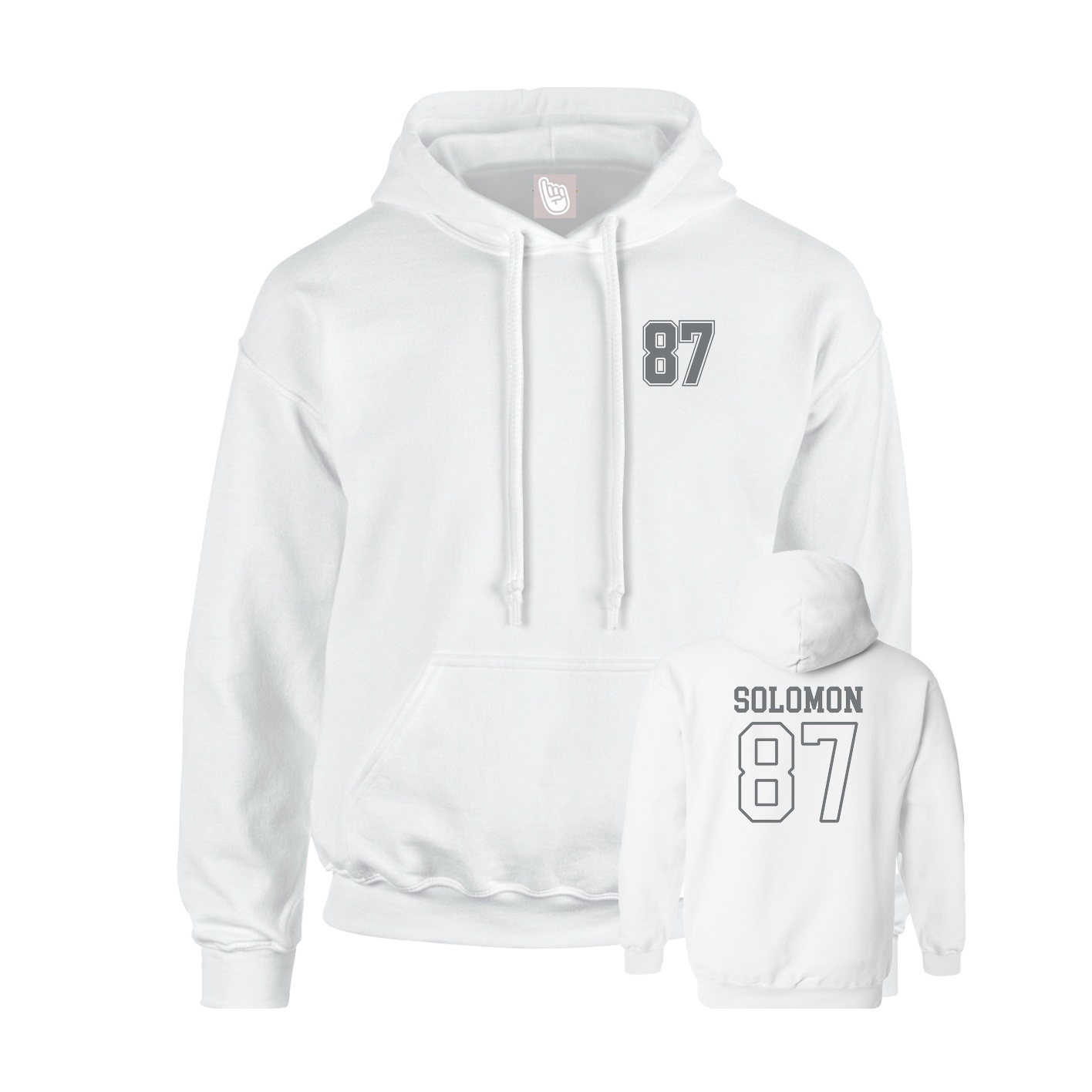Hoodie — Chest Back in White